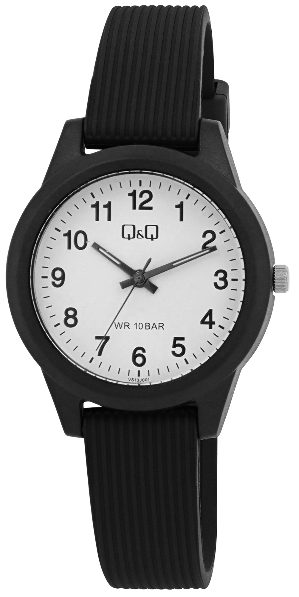Q&Q Damen-/ Jugenduhr, Resinband, 10 ATM, Ø 32 mm, schwarz