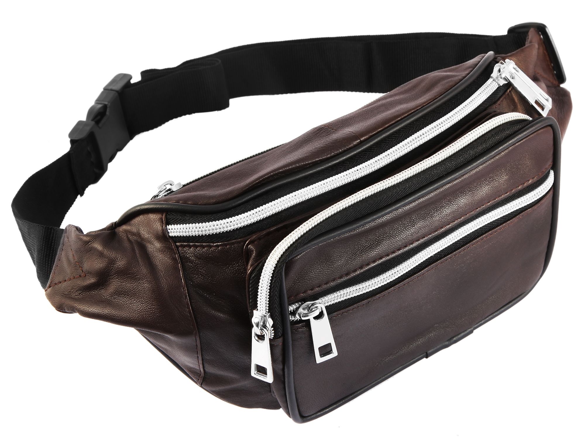 Steinmeister Hüfttasche/ Bauchtasche aus Echtleder, braun