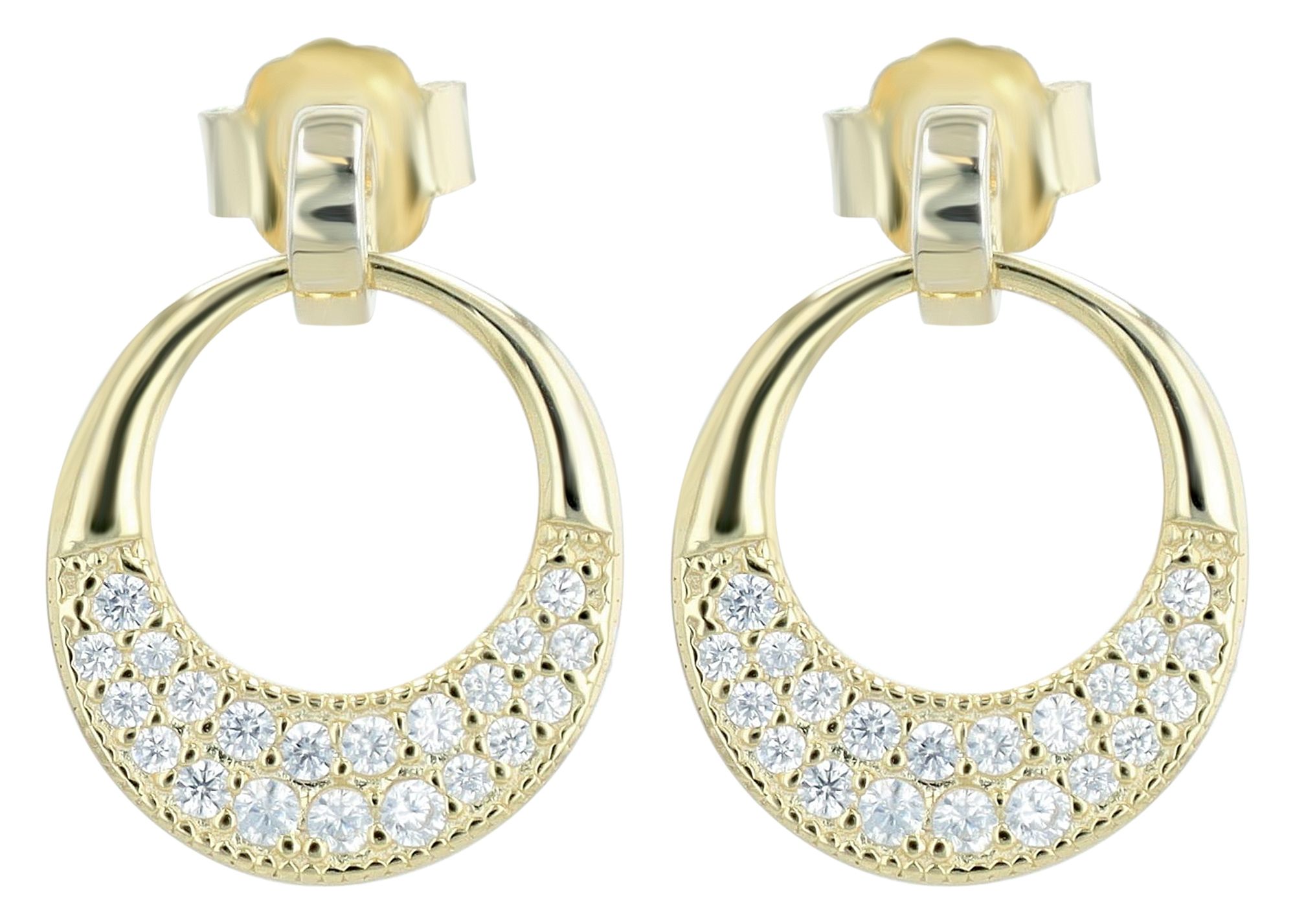 "Roxana" 925/- Echt Silber Ohrstecker mit Anhänger, vergoldet