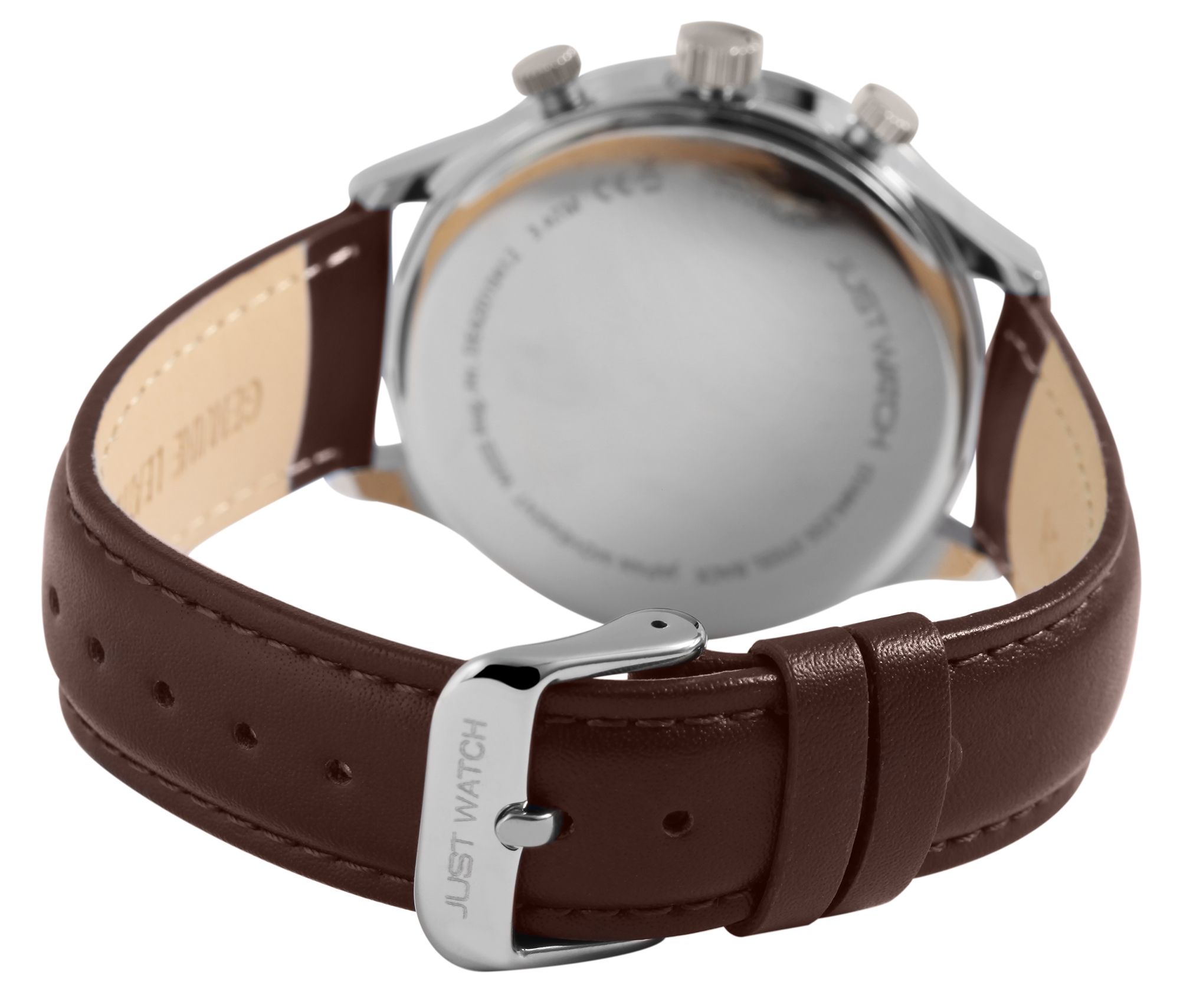 Just Watch Herrenchronograph mit Echtlederarmband, braun