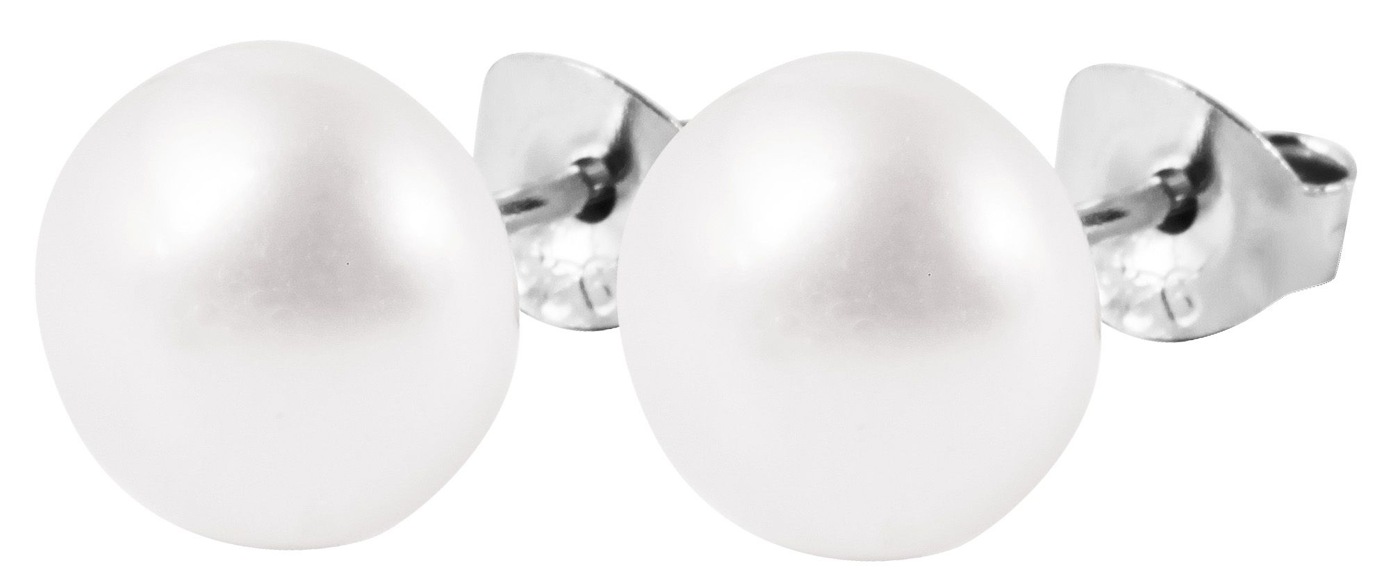 "Paula" 925/- Echtsilber Ohrstecker - Süßwasserperle Ø 5 mm, rhodiniert