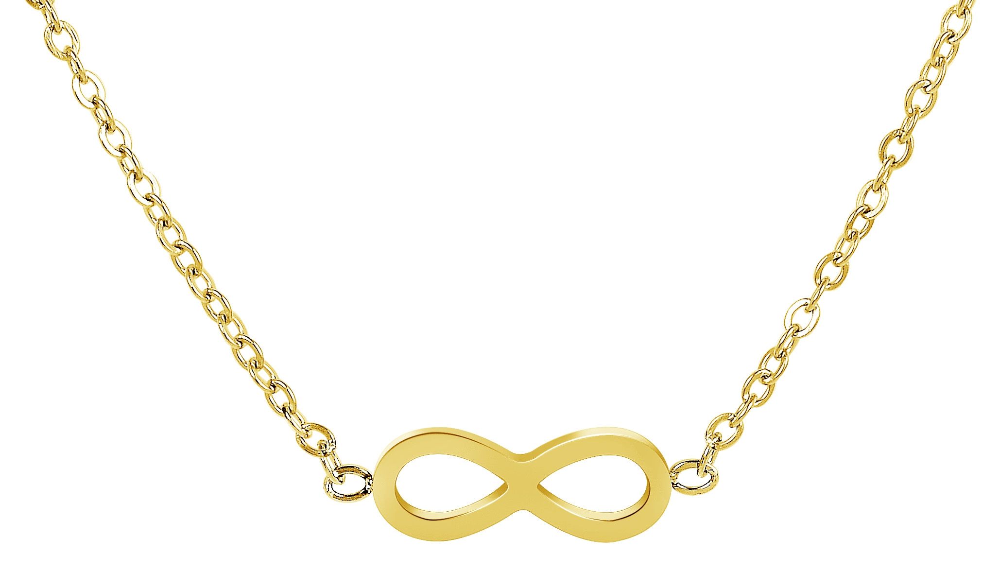 "Johanna", Edelstahl Ankerkette, Infinity, goldfarben, 43 cm