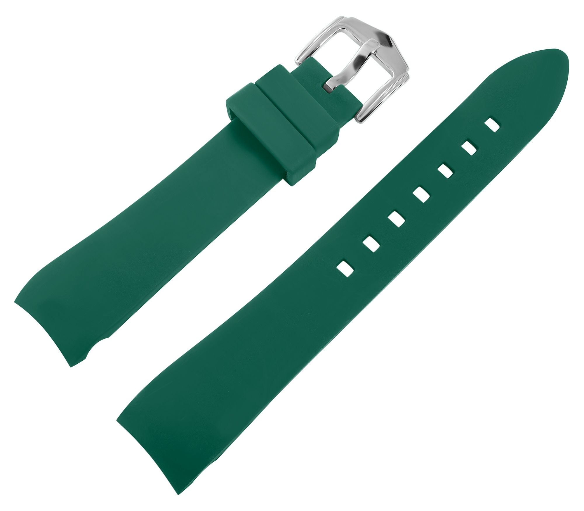 Silikon Uhrenarmband, Dornschließe, grün, 20 mm