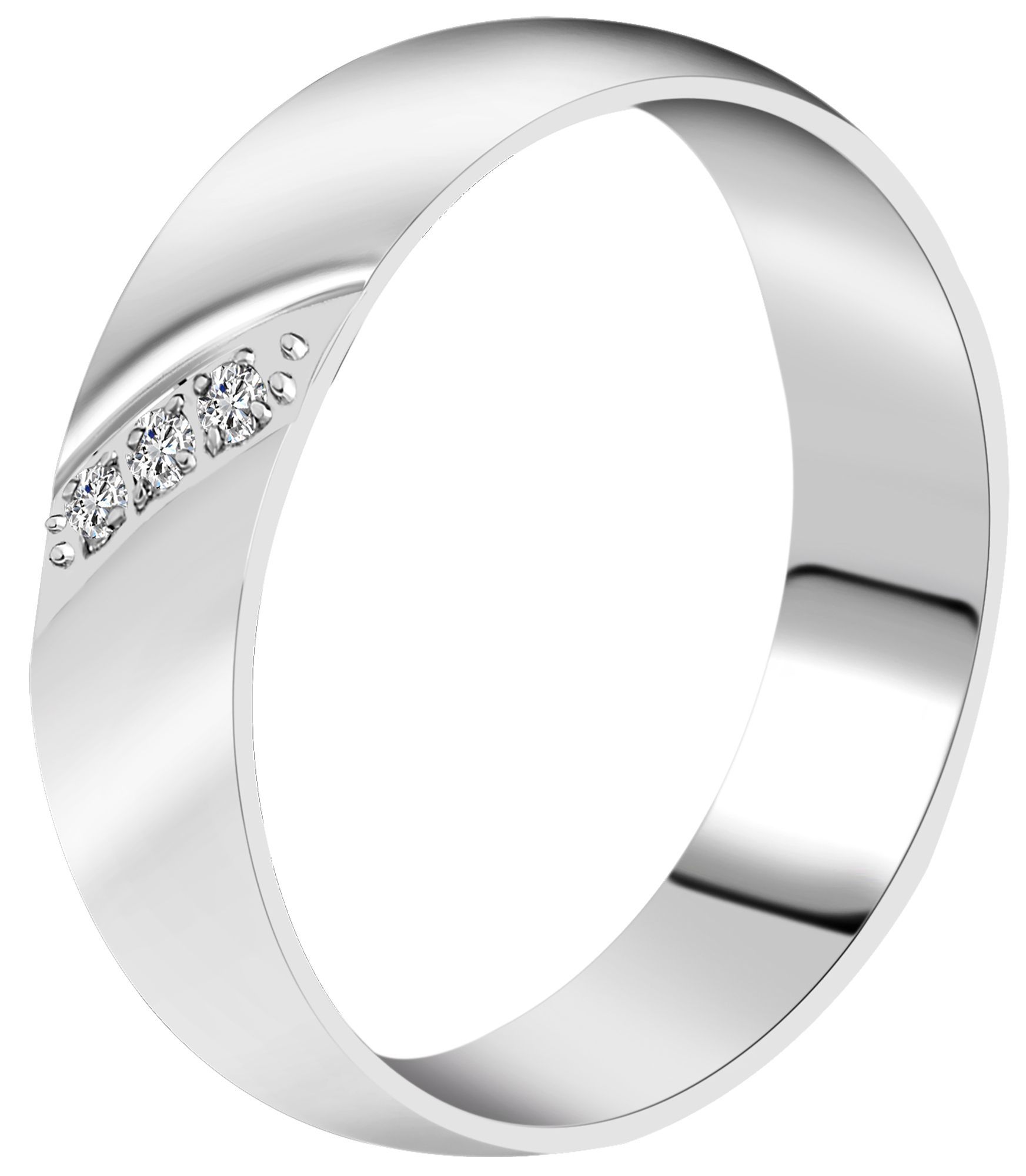 "Glory Fever" Damen-Partnerring Gr 50, Edelstahl, Simili, silberfarben