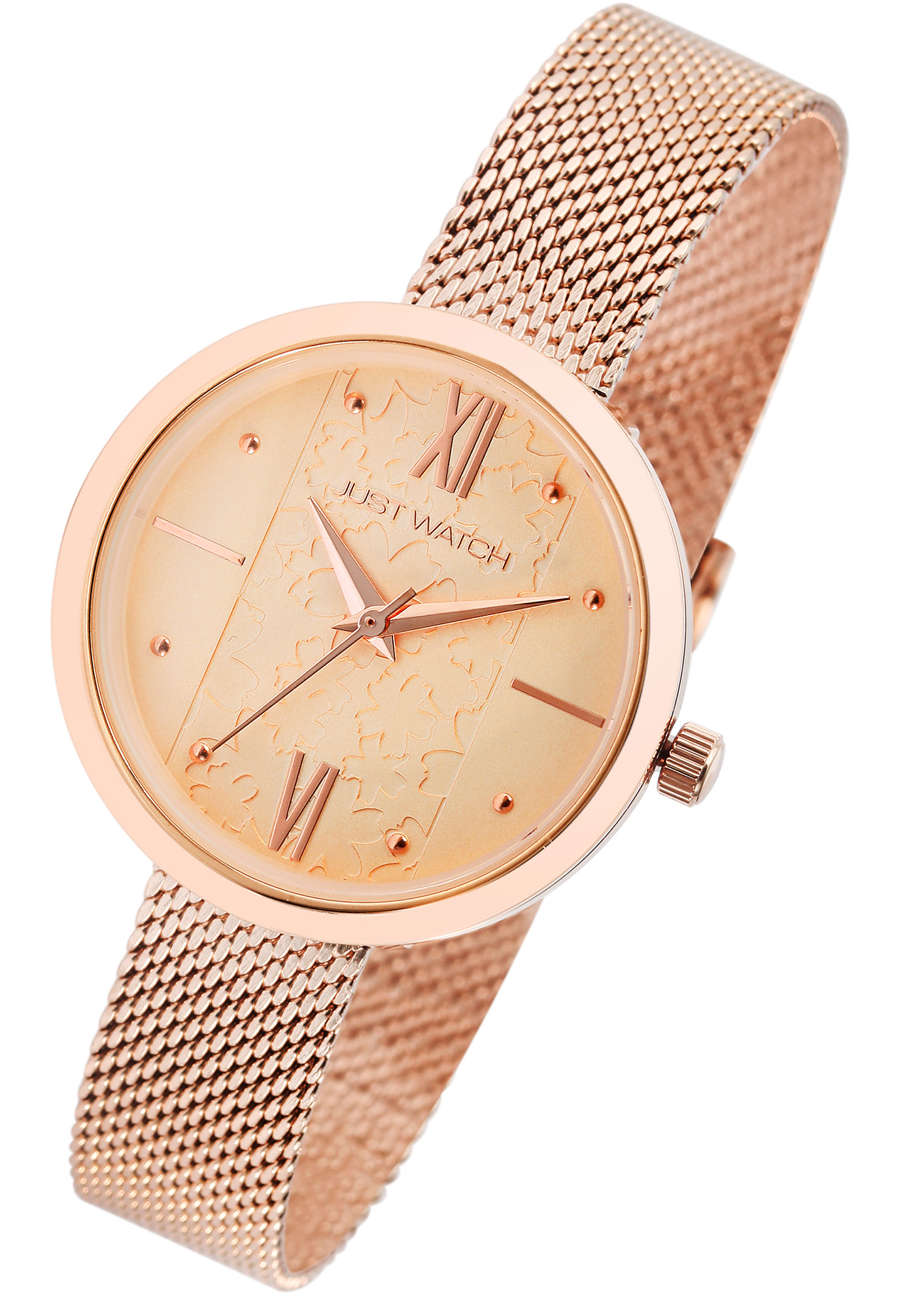 Just Watch Damenuhr "Salietta" mit Mesharmband, roségoldfarben