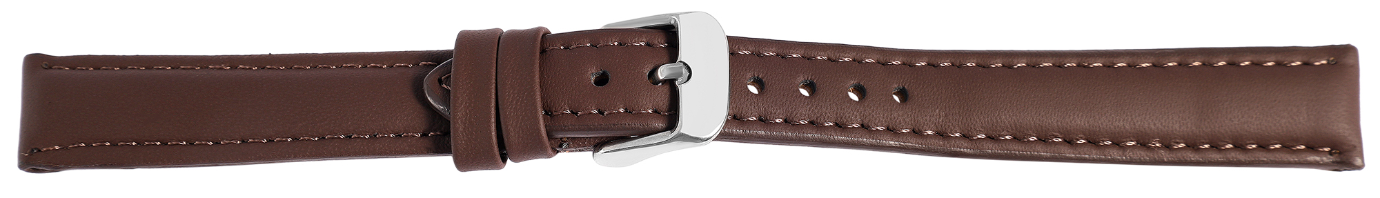Echtleder Uhrenarmband, dunkelbraun, gepolstert, VE-6