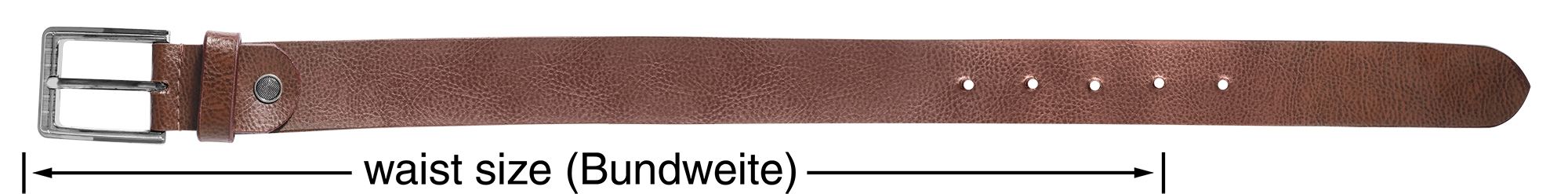Leonardo Verrelli Echtleder Gürtel, kürzbar, braun, 2. Wahl (Schließendesign sortiert), 90 cm