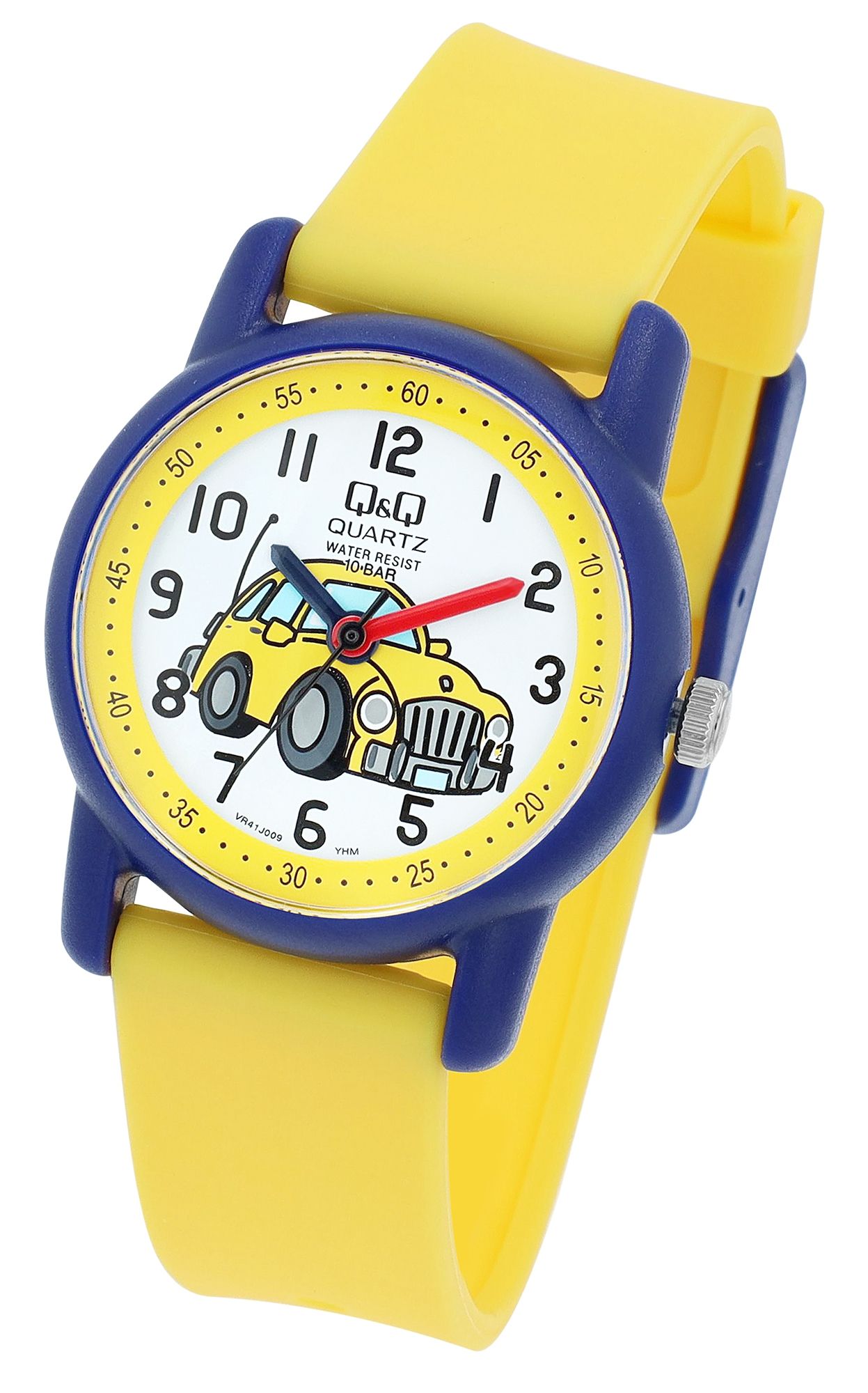 Q&Q Kinderuhr "Auto", Band aus Resin, 10 ATM