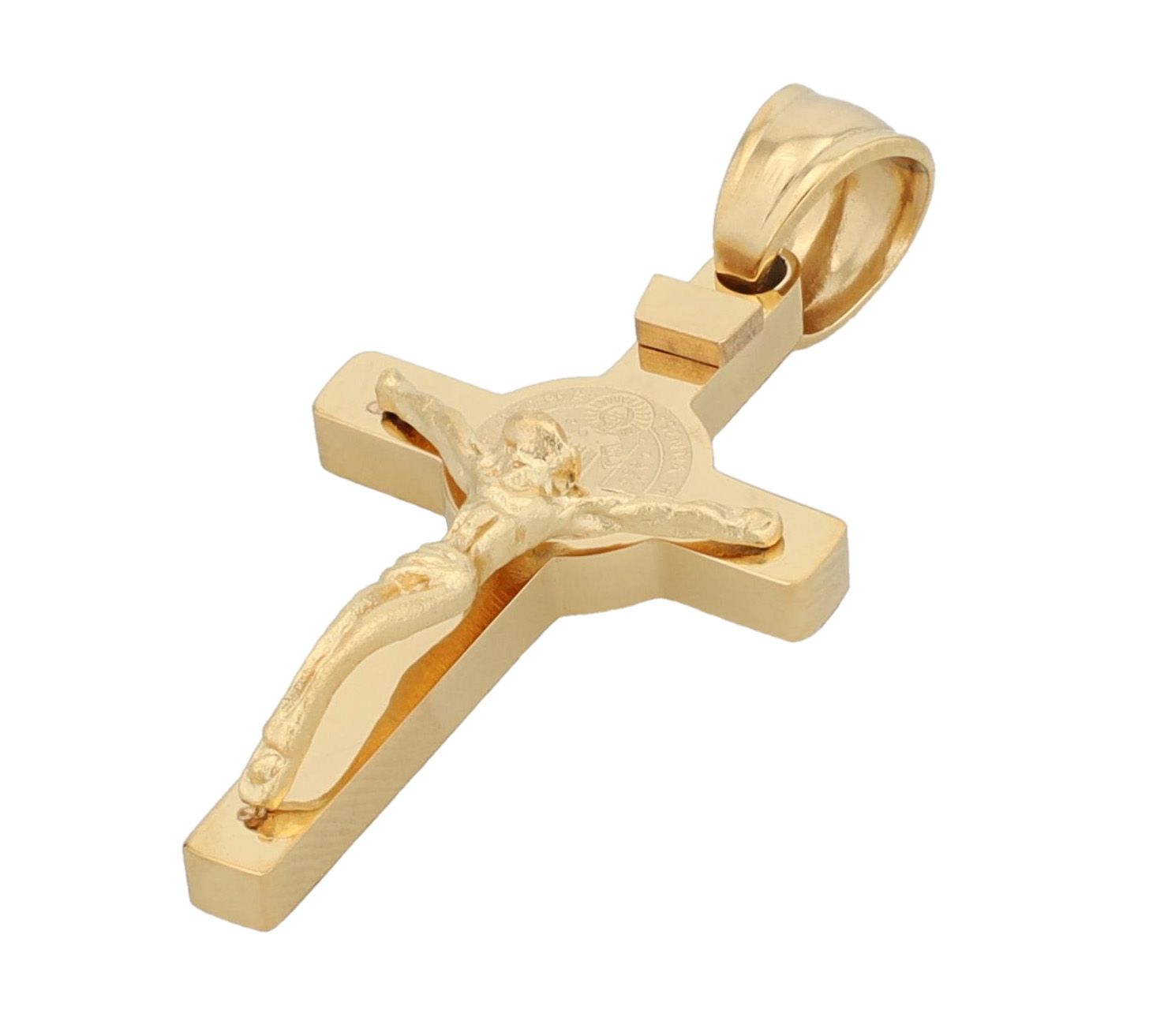 "Kismet" Edelstahl Anhänger, Kreuz, goldfarben