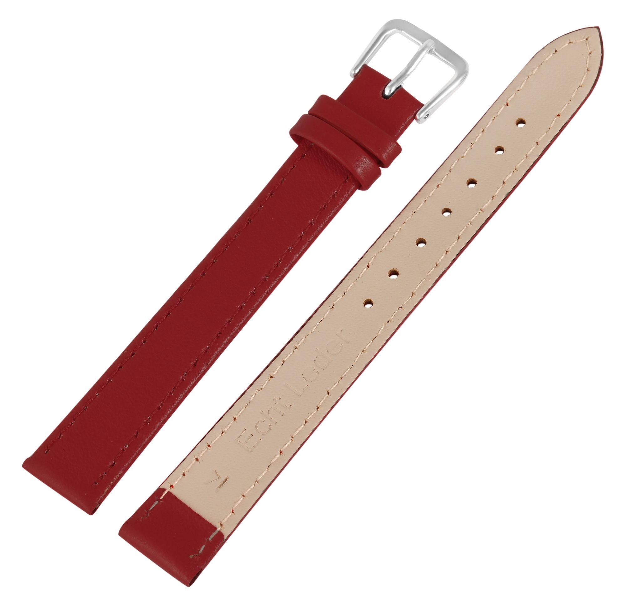 Echtleder-Uhrenarmbandset, XXL, VE 6, rot, 12 mm