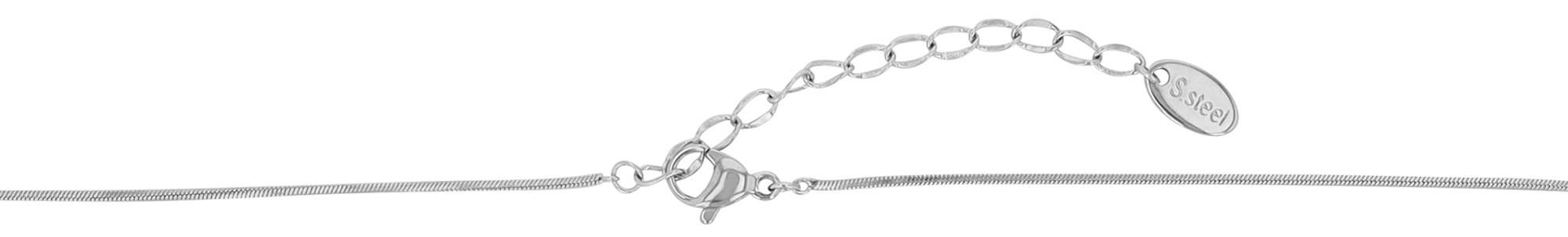 "Alyssa" Edelstahlkette mit Anhänger Zirkonia und Süßwasserperle 41 + 5 cm, silberfarben