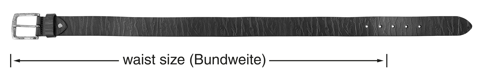 Leonardo Verrelli Echtleder Gürtel, schwarz, kürzbar, 120 cm