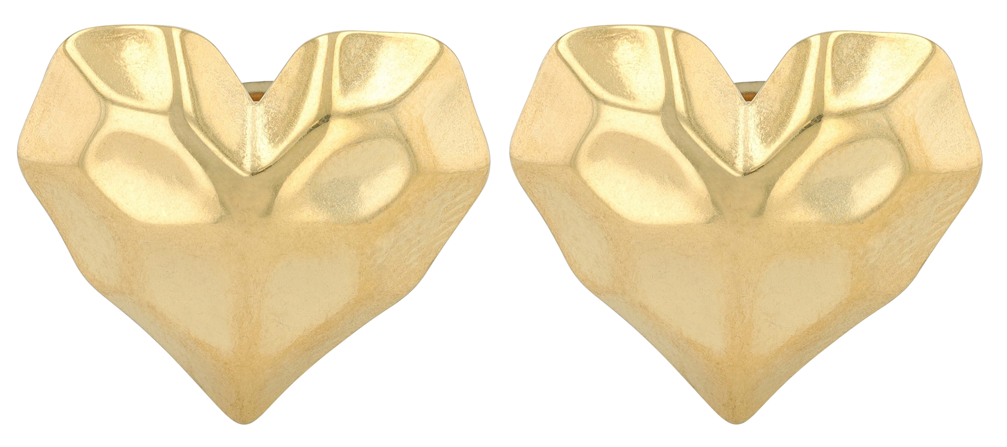 "Anni" Edelstahl Ohrstecker, Herz, goldfaben