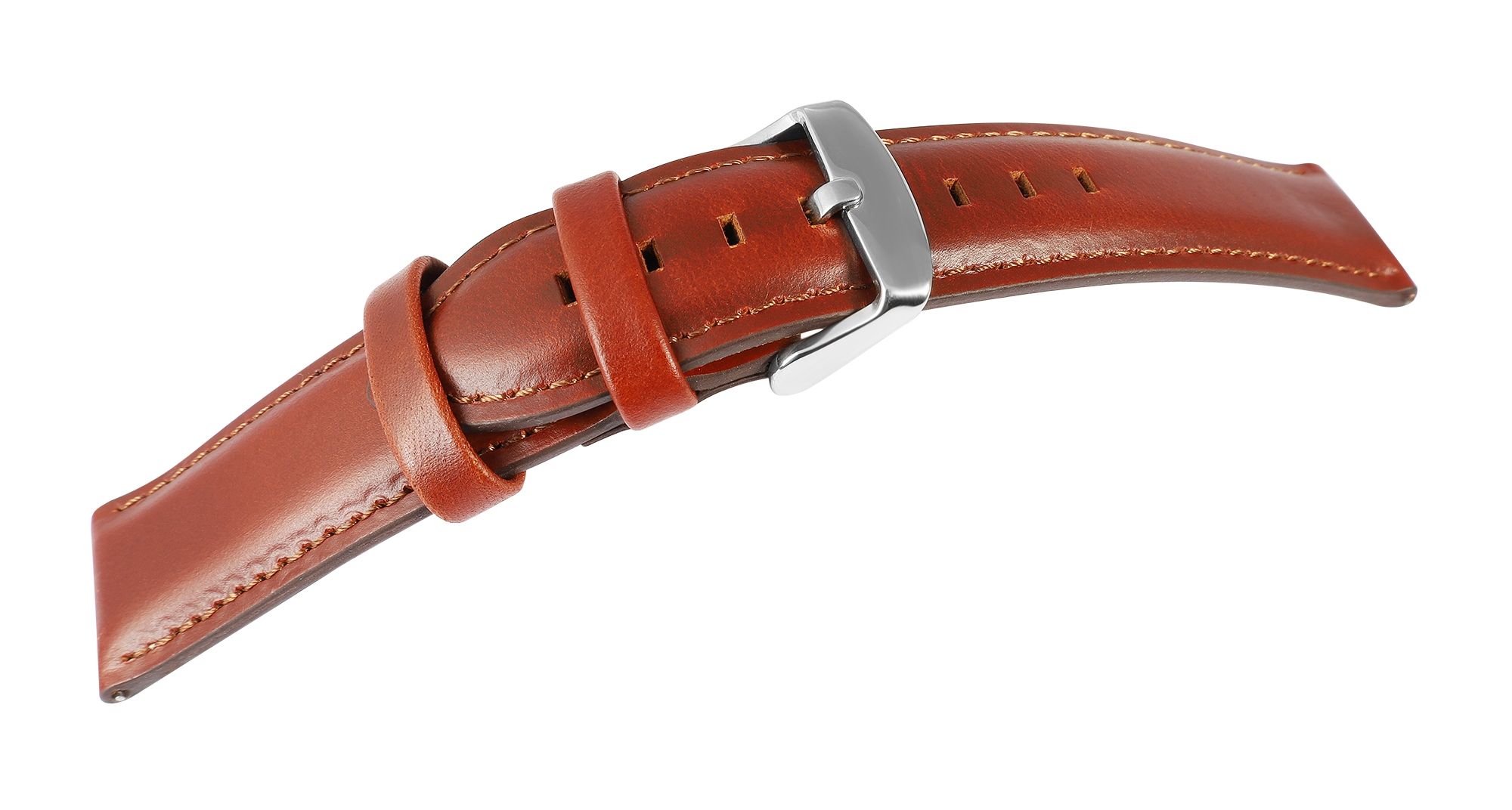 Echtleder Uhrenarmband (Quick-Release), rot-braun, 20 mm