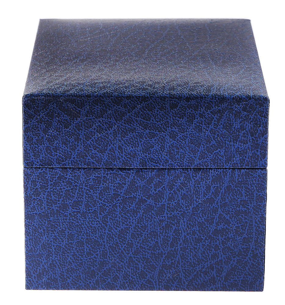 Uhren-Klappbox, Pappe, blau, 7,5 cm x 9 cm x 11 cm