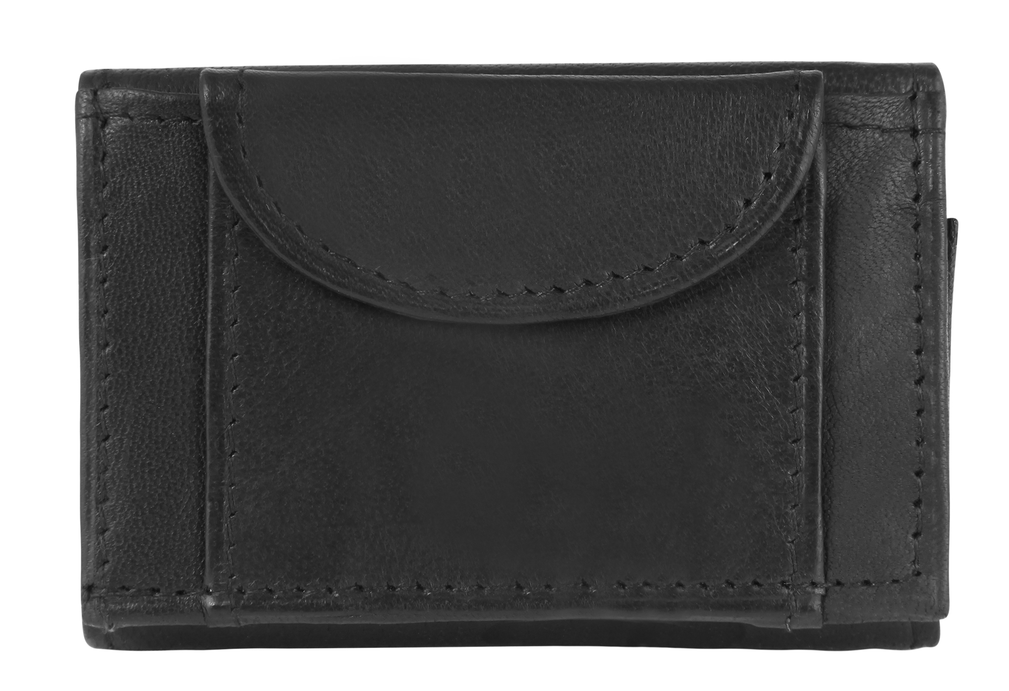 Excellanc Echtleder Mini-Geldbörse (Schlüsselfach), schwarz