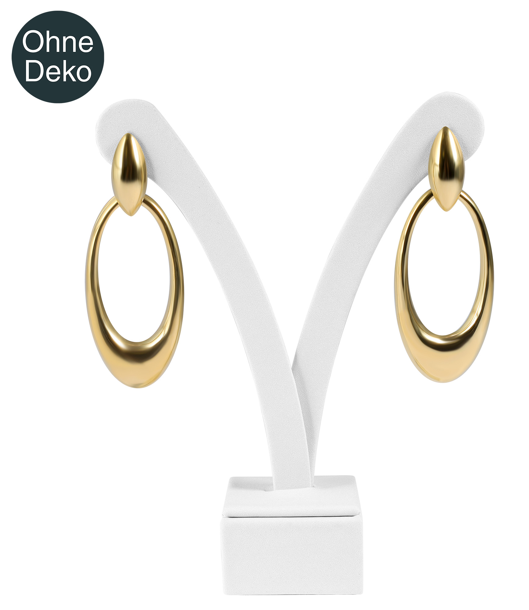 Aufsteller für Ohrringe (Dekoserie Soft), PU-bezogen, weiß