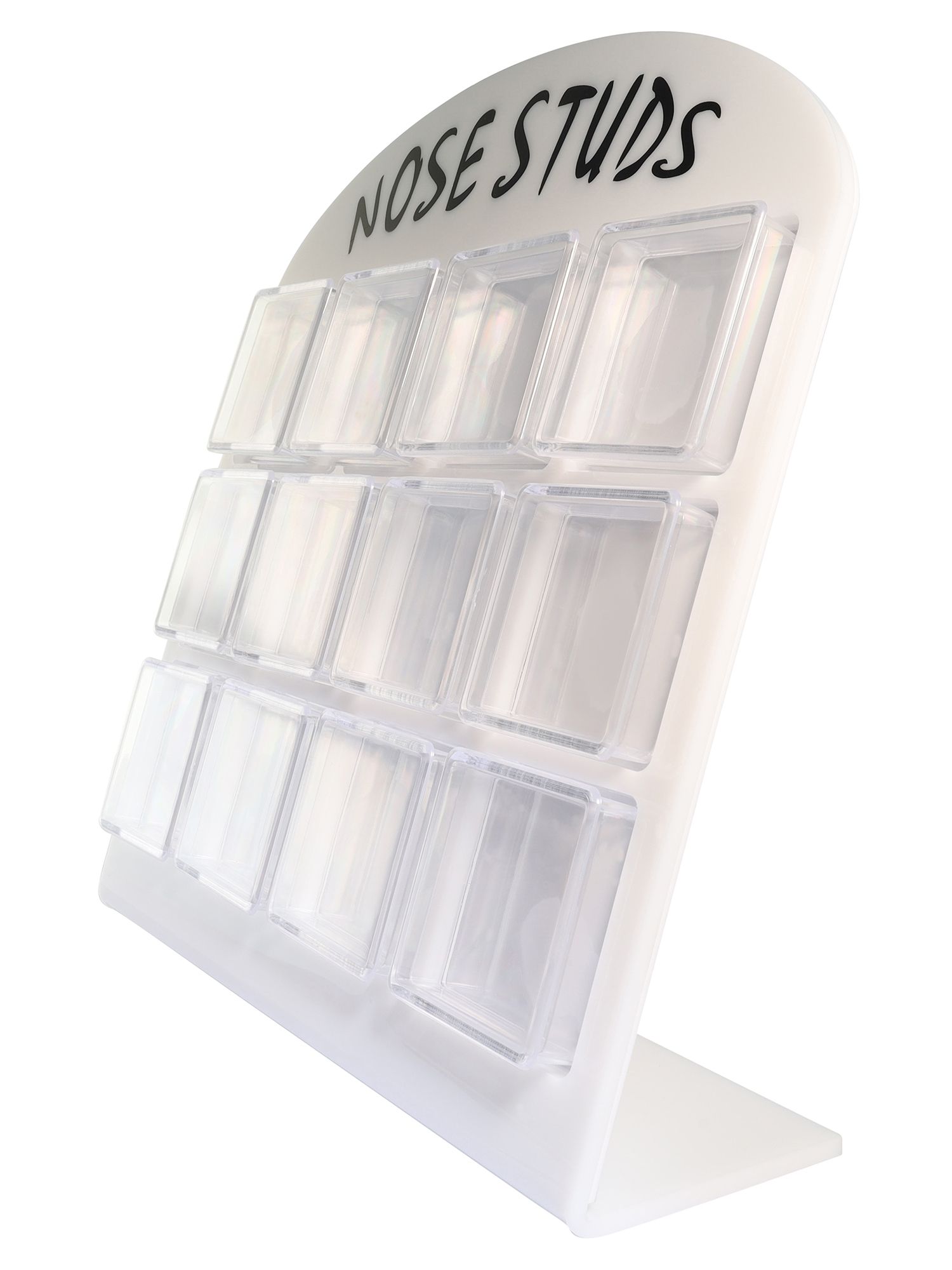 Display für Nasen Piercing ( für 12 Boxen) in weiß