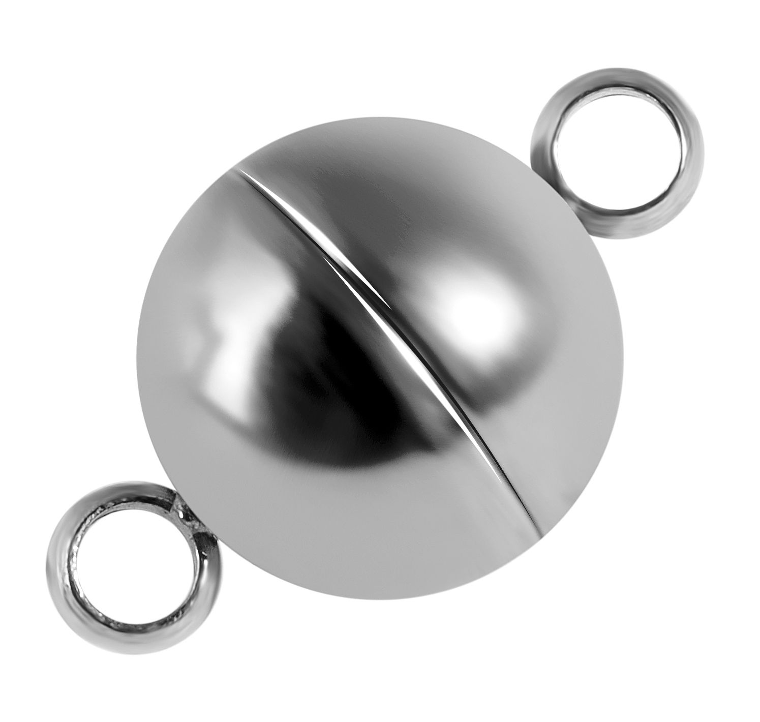 Edelstahl Kugel-Magnetschließe silberfarben, Ø 6 mm