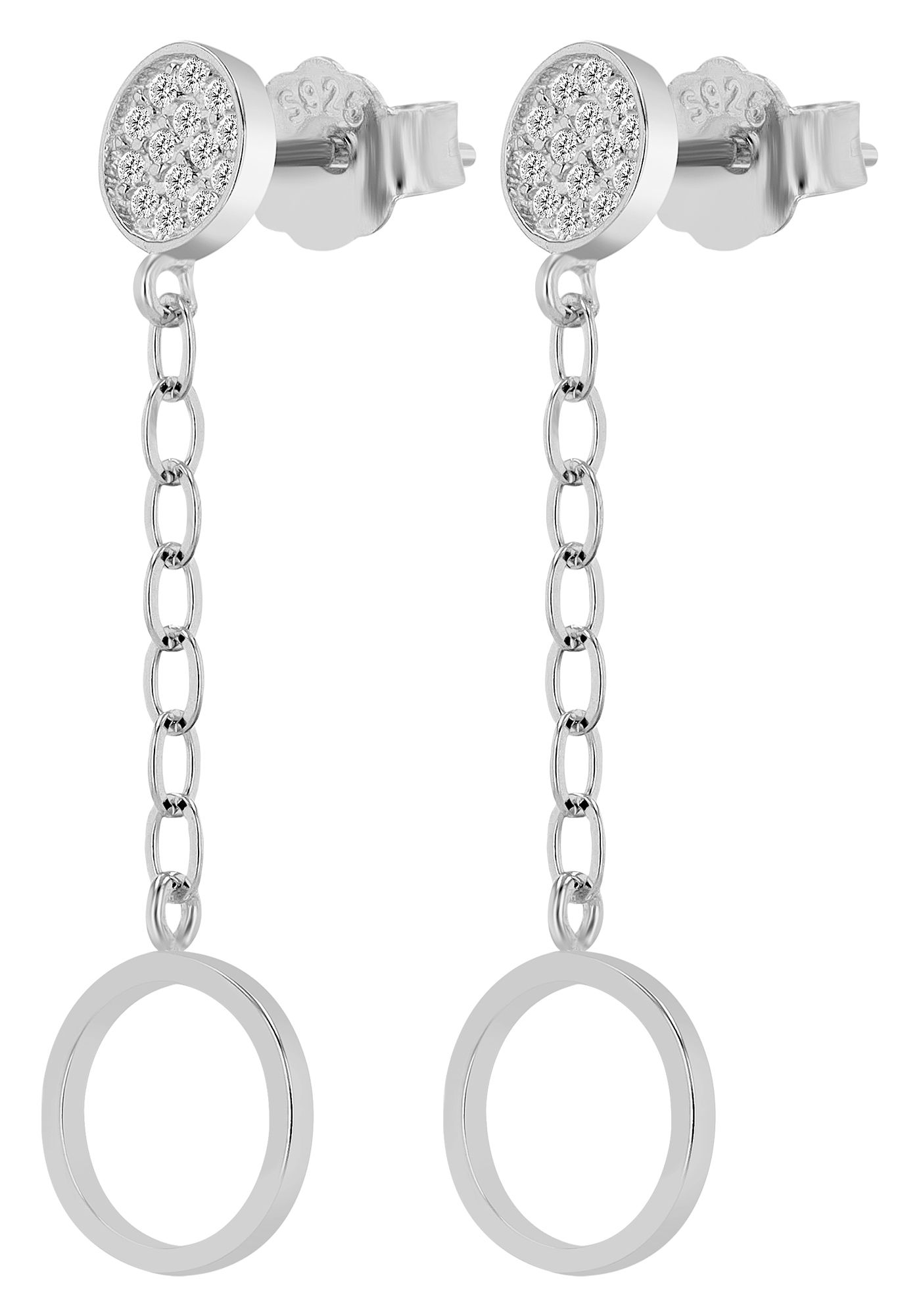 "Vivienne" Ohrstecker mit Hänger, 925/- Echt Silber