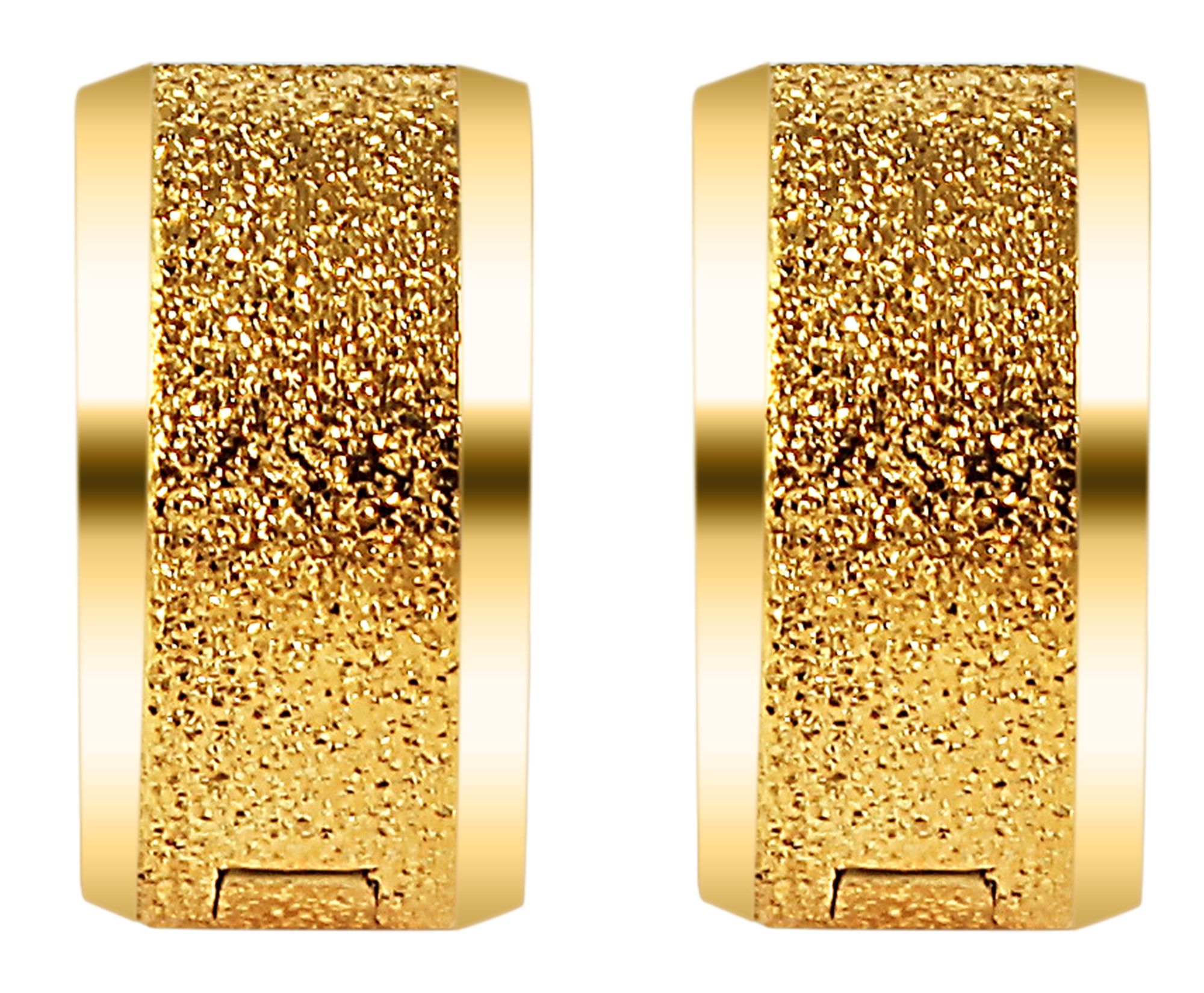 Akzent Edelstahl Klapp-Creolen, Durchmesser 13 mm, sandgestrahlt, goldfarben