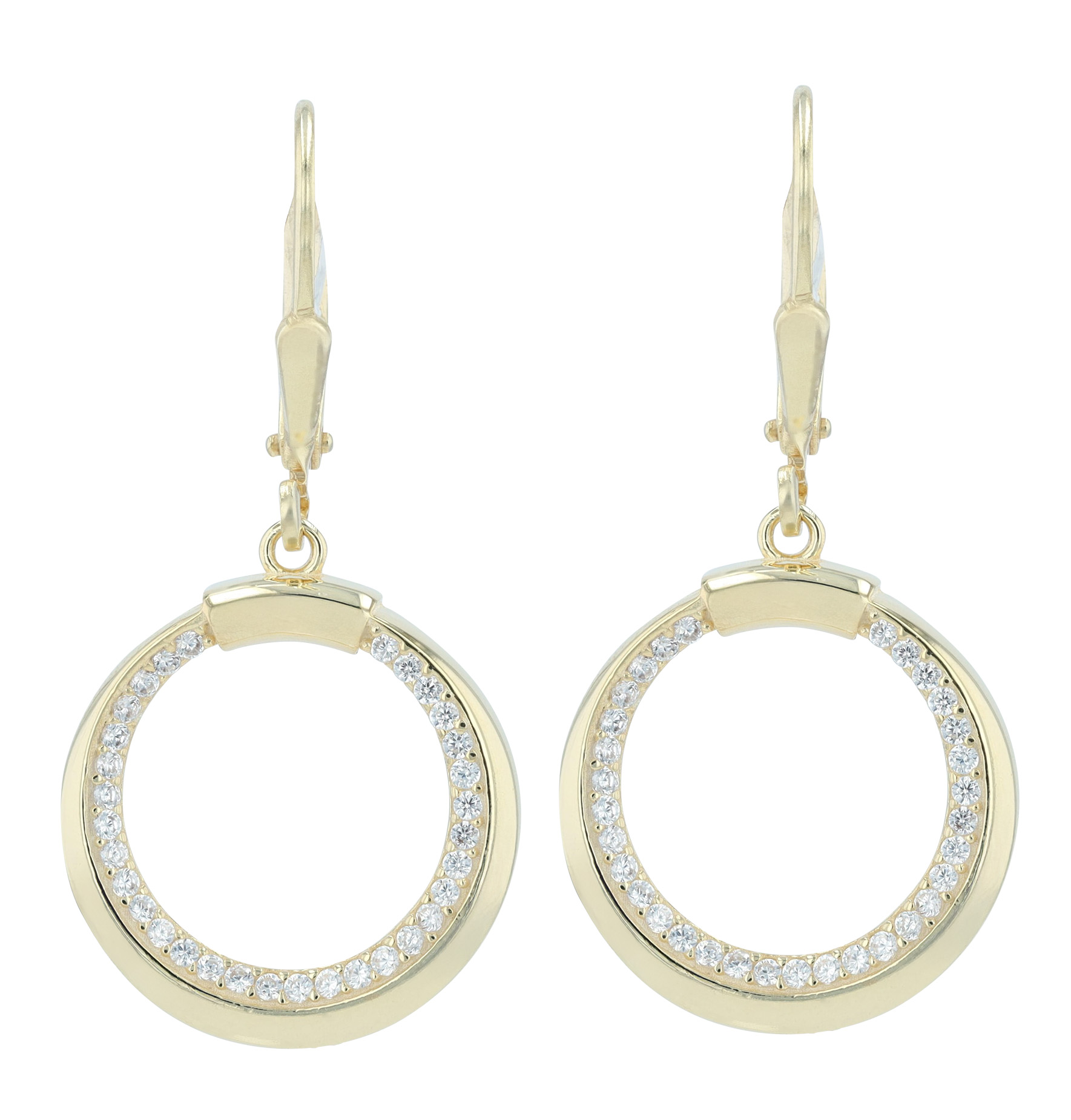 "Aylin" 925/- Echt Silber Ohrhänger mit Zirkoniabesatz, vergoldet