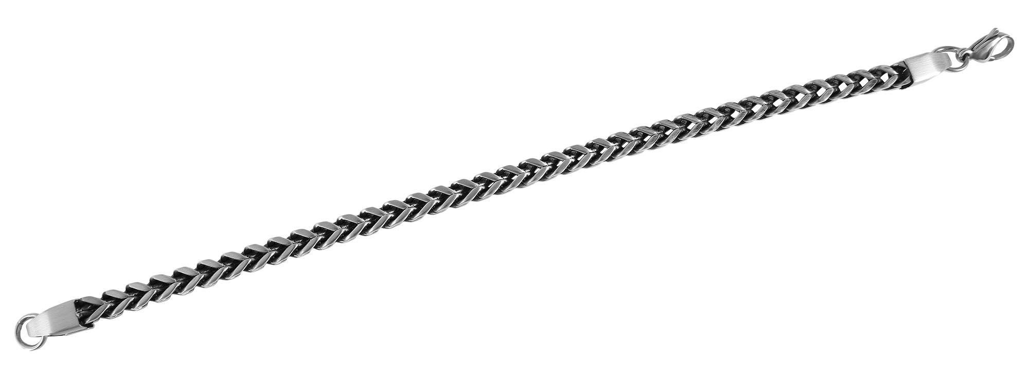 "Lontah", Edelstahl 3D-Panzerkettenarmband, Karabiner, 18 cm/5 mm