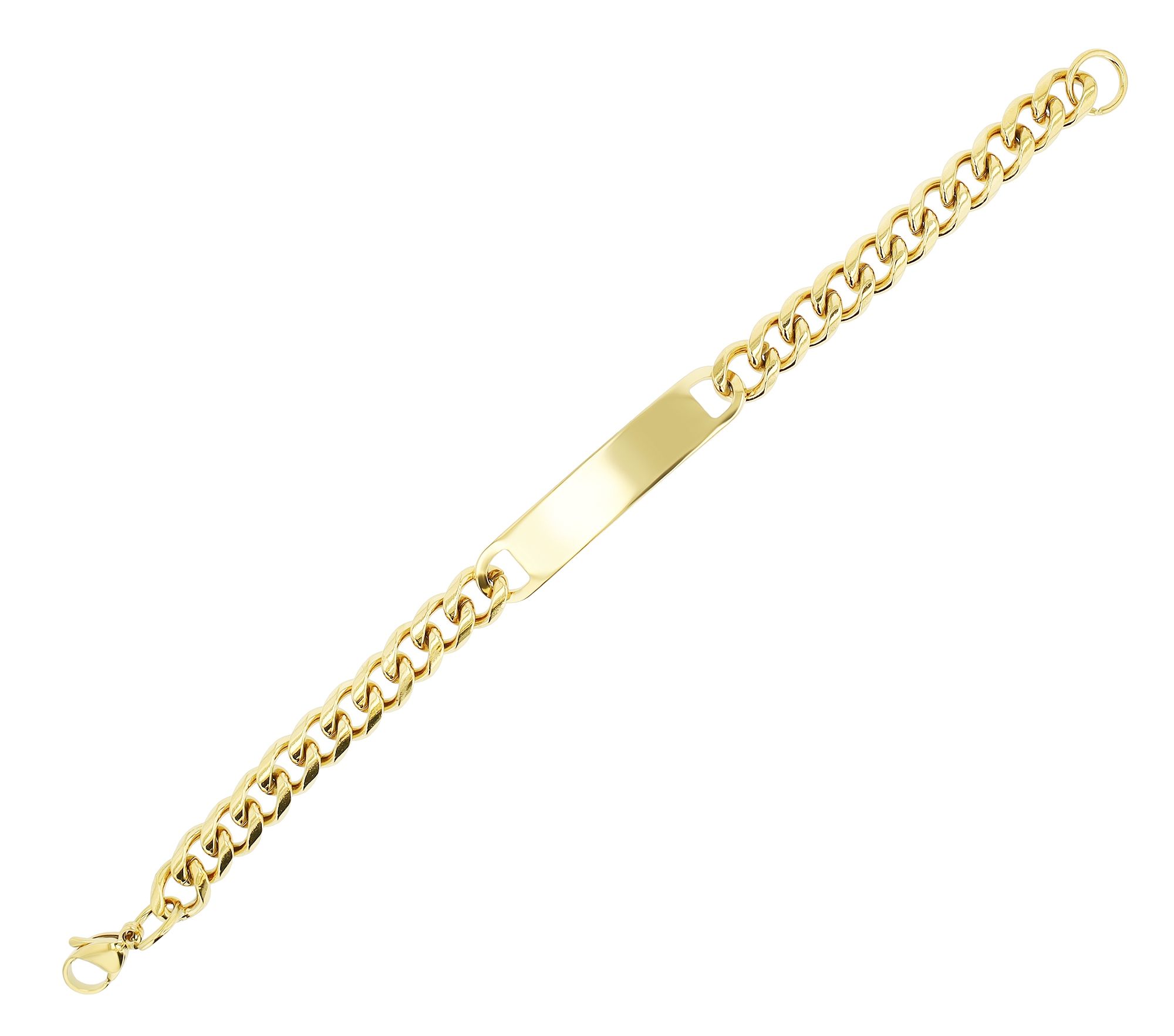 Akzent Panzerarmband "Wren" aus Edelstahl, Gravurplatte, 21 cm, goldfarben