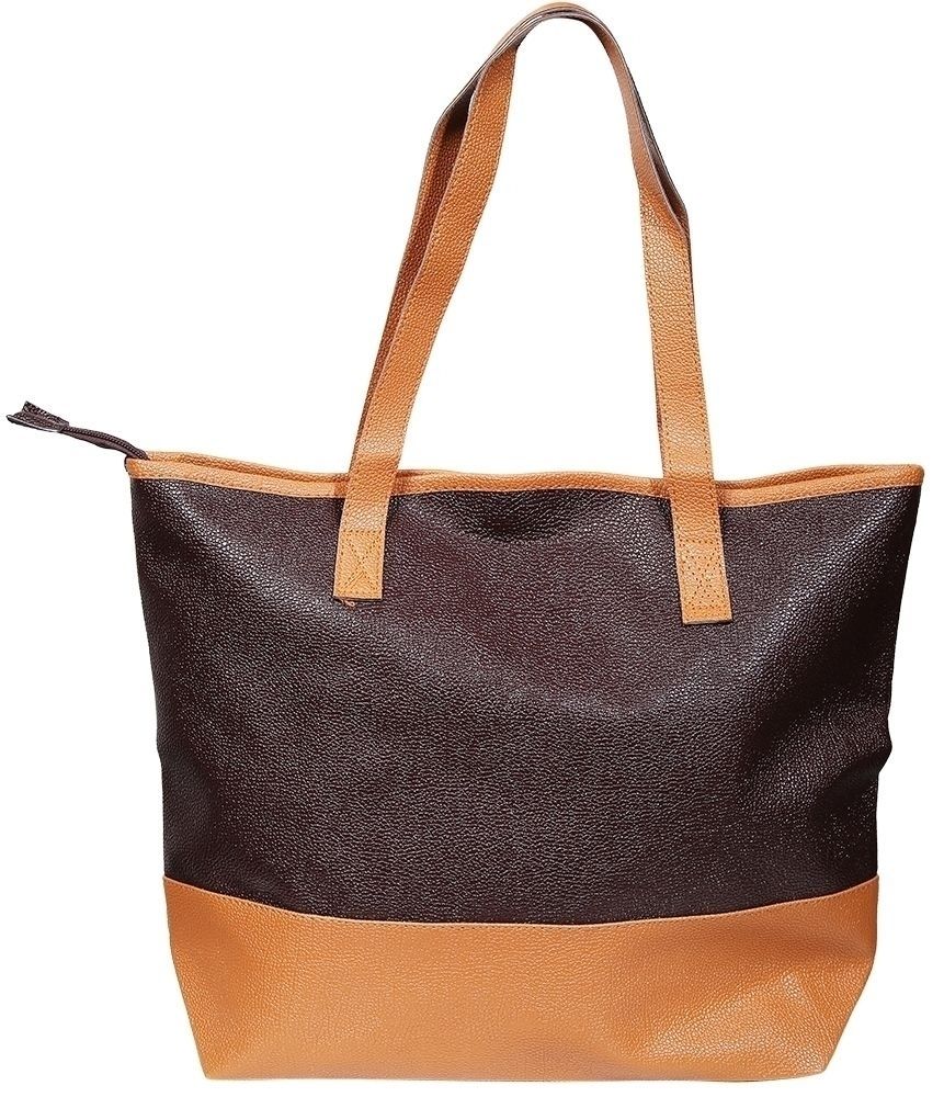 Damenhandtasche aus Lederimitation, Braun