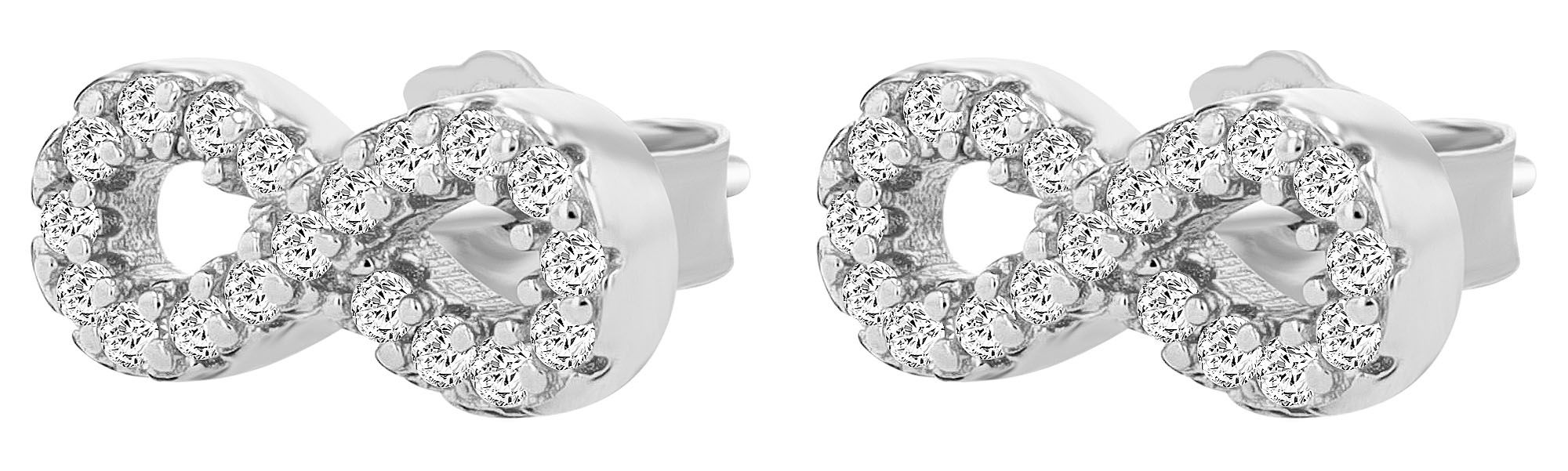 "Mariko" - Infinity Ohrstecker, 925/- Echt Silber, rhodiniert