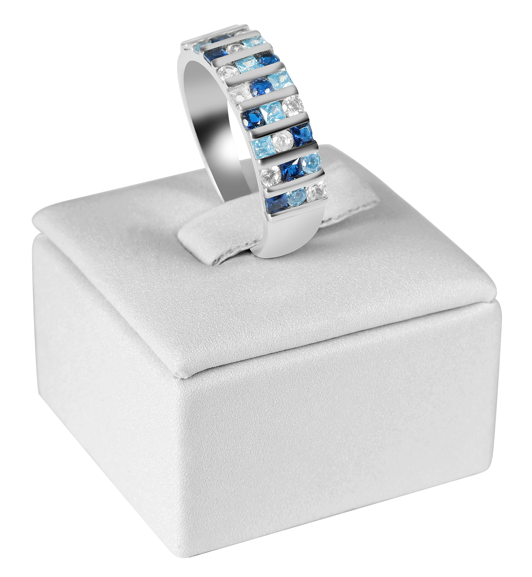 Ringaufsteller (Dekoserie Soft), PU-bezogen, Höhe 3 cm, weiß