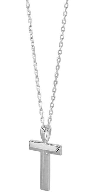 "Silia", 925/- Echt Silber Kette, Anhänger Kreuz, silberfarben, rhodiniert