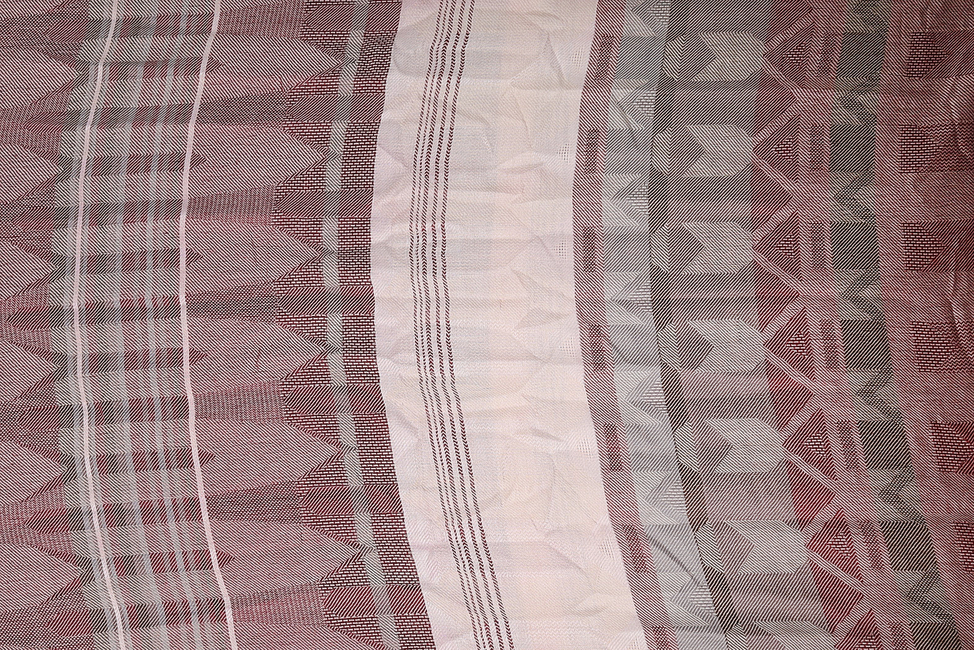 Winterschal gemustert Rot/ Beige, 100% Viskose, VE 4