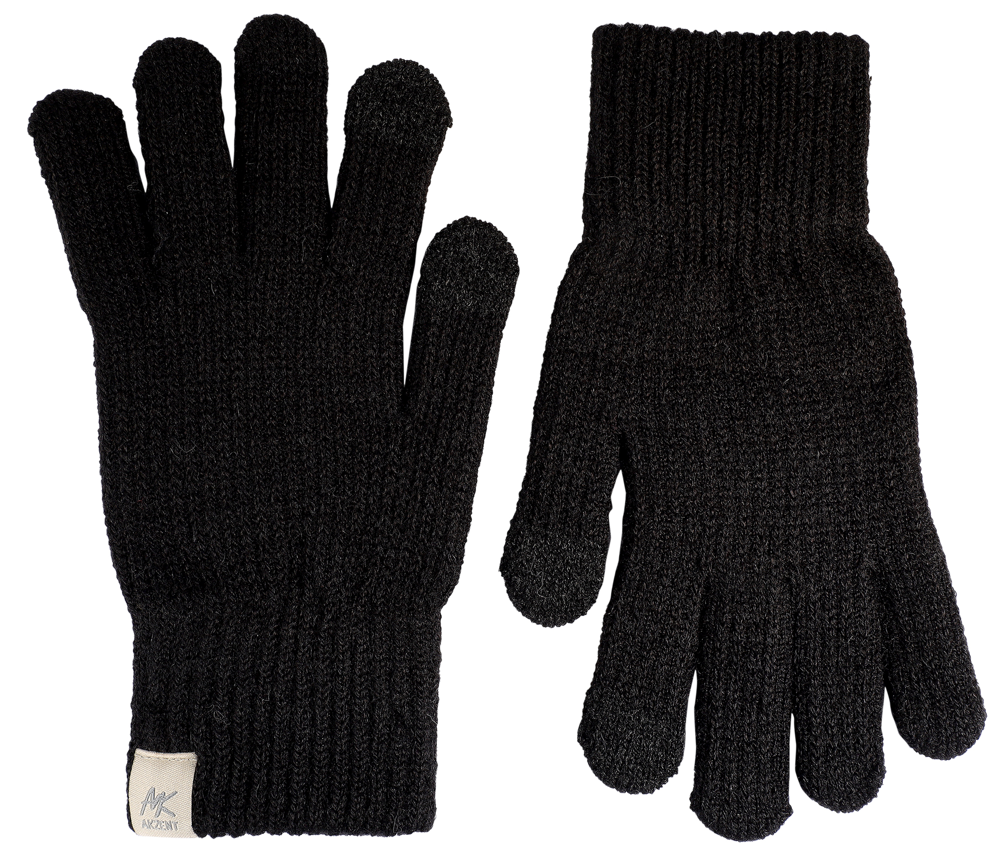 Damen-Handschuhe, Gr S, schwarz, Touch-Finger, 100% Polyester, VE-4