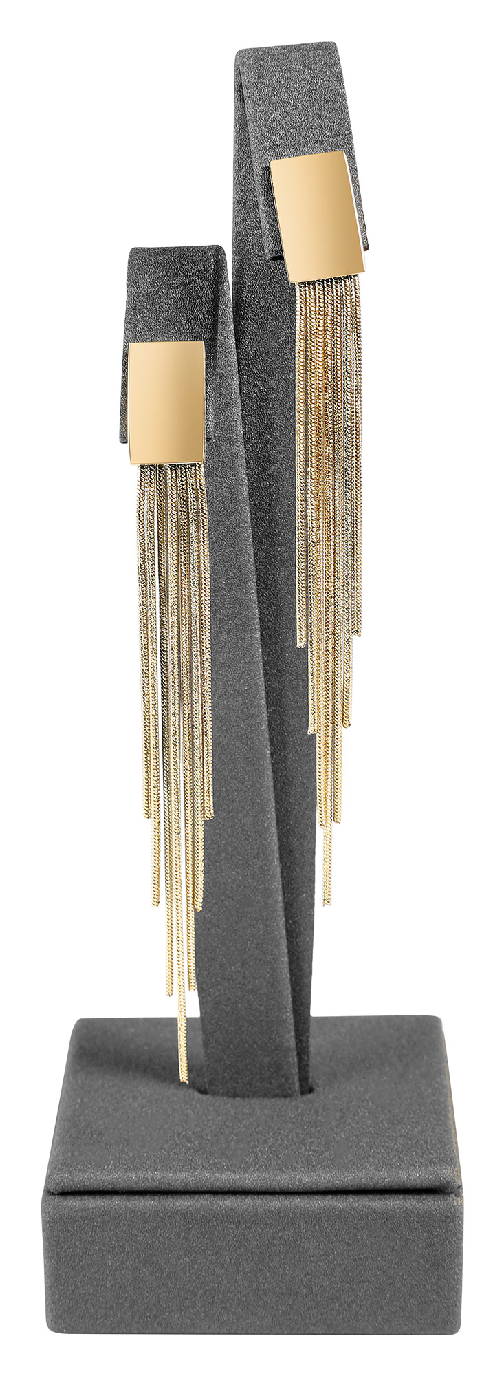 Aufsteller für Ohrringe (Dekoserie Soft), PU-bezogen, grau