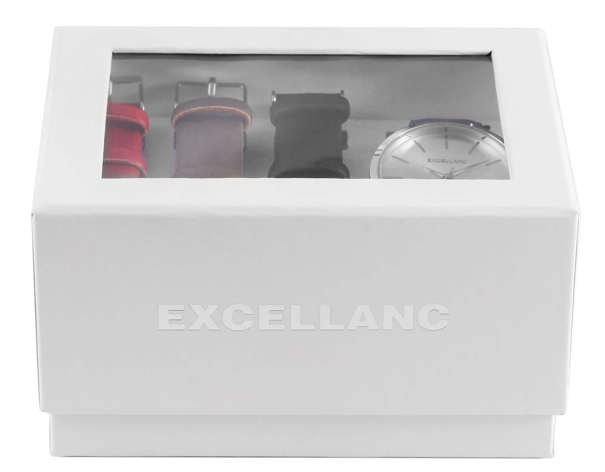 Excellanc Geschenkset mit Damenuhr und drei Wechselarmbändern