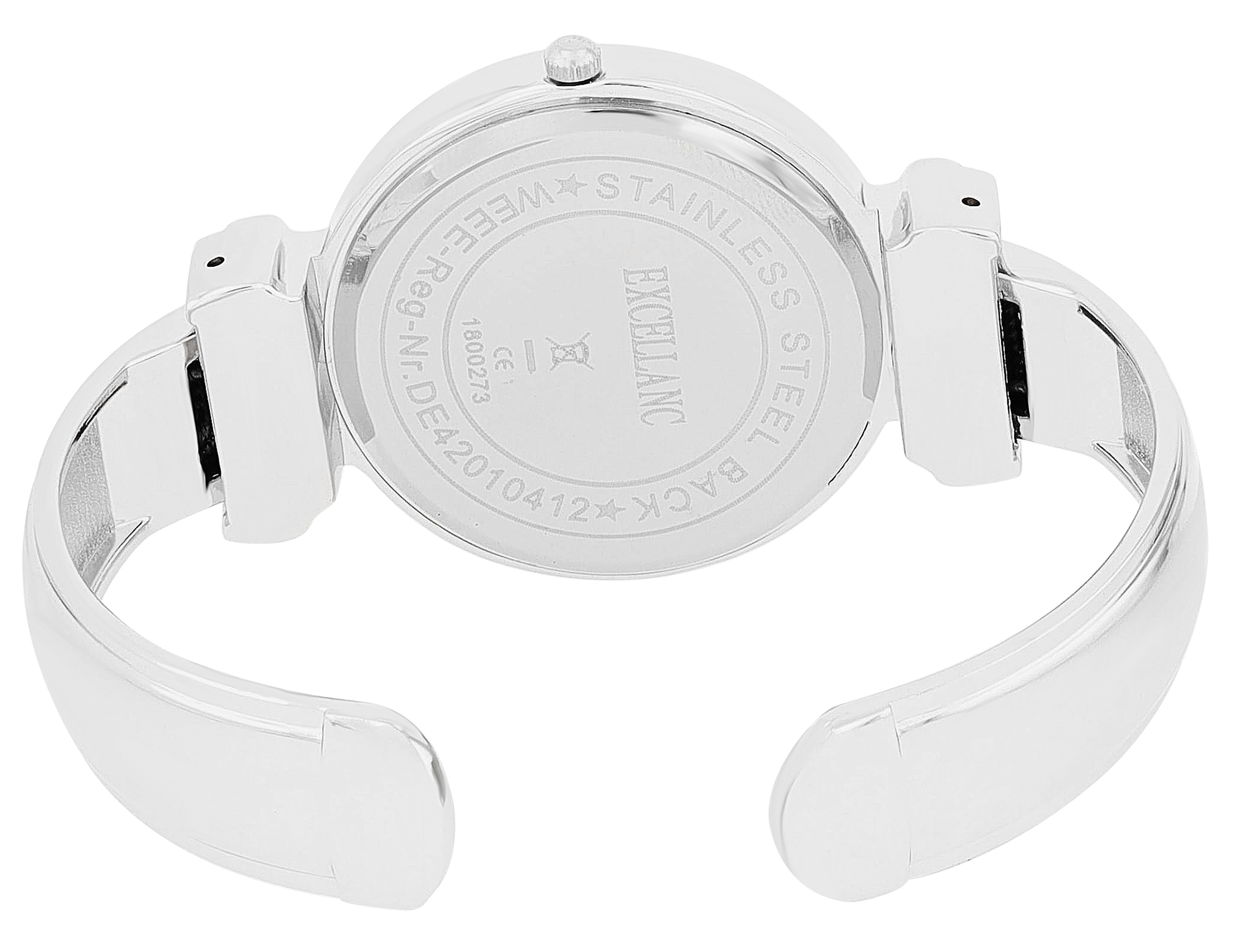 Excellanc Spangenuhr mit Metallarmband, Ø 36 mm, silberfarben/ weiß