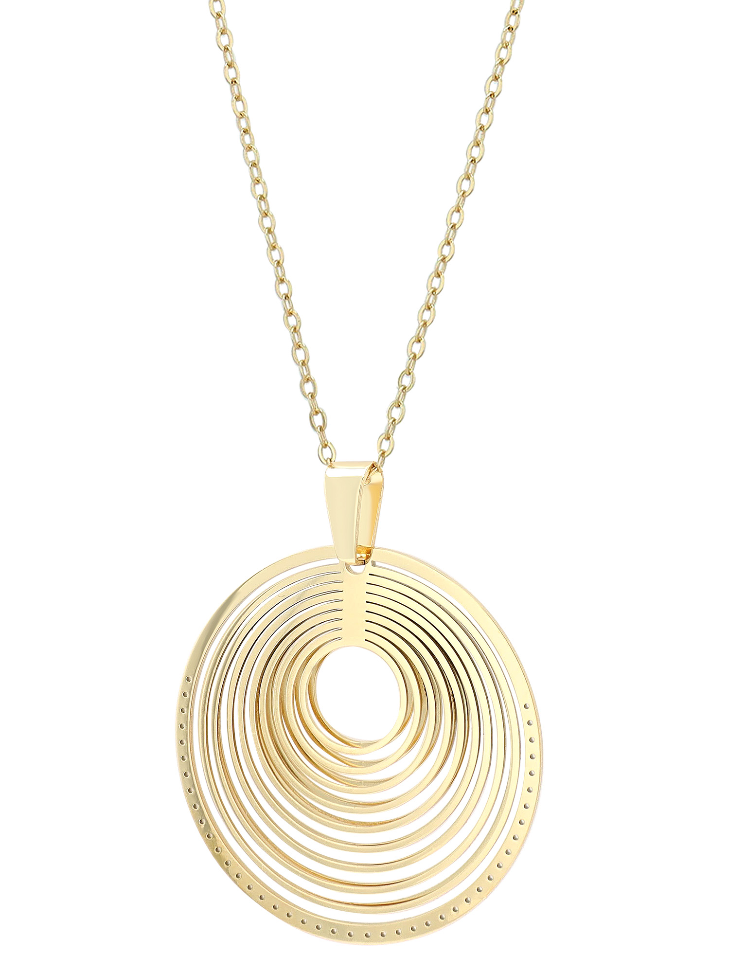 "Seluna" Edelstahl Schmuckset (Ohringe / Kette 43+5 cm/ Anhänge), goldfarben