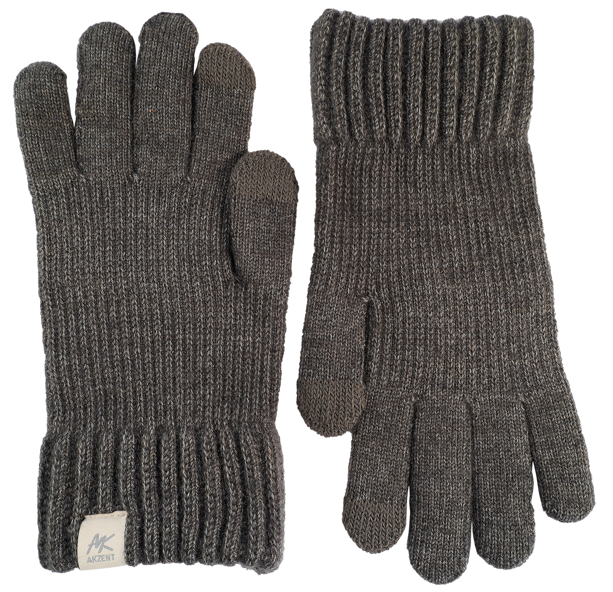 Herren-Handschuhe, Gr L, grau, Touch-Finger, 100% Polyester, VE-4