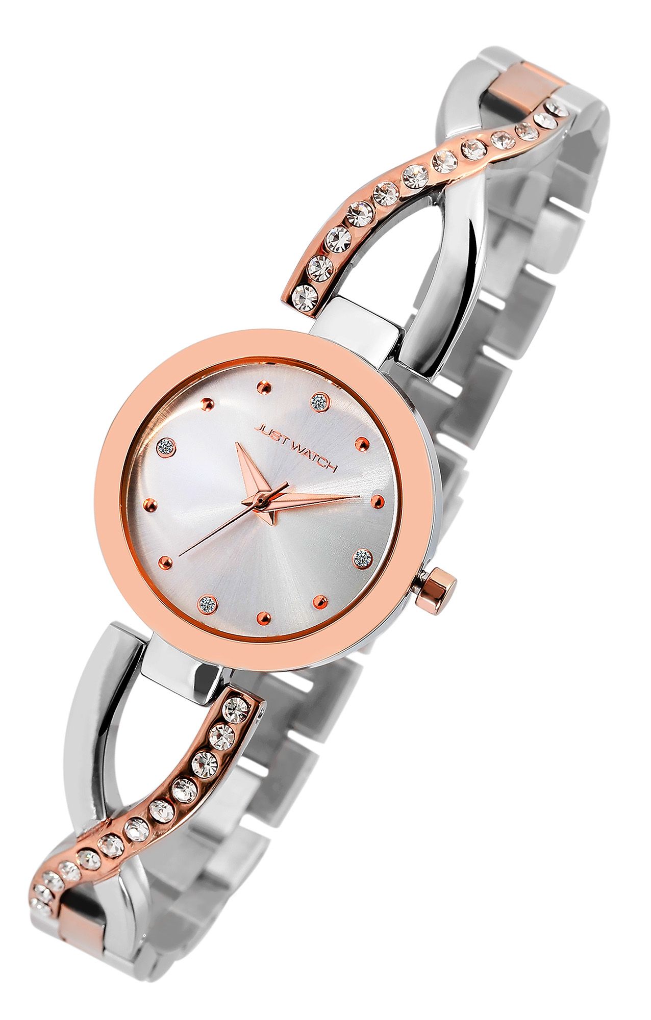 Just Watch Damenuhr "Relana" mit Edelstahlarmband, Ø 27 mm, bicolor (silber-/ roségoldfarben)