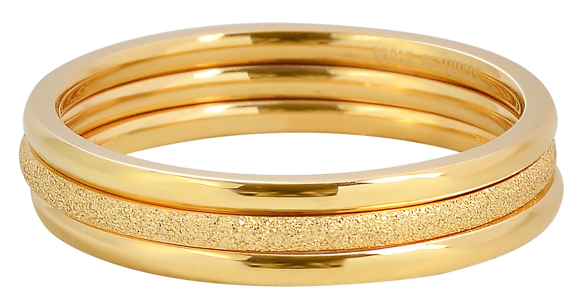 "Juliane" Damenringe, 3 tlg., Edelstahl, goldfarben, Gr. 52