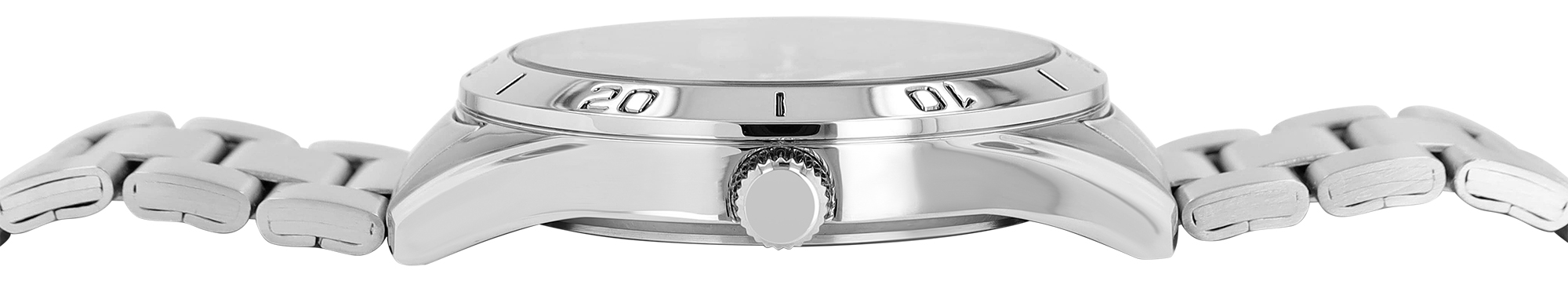 Q&Q Herrenuhr mit Edelstahlband, Ø 43 mm, silberfarben/ schwarz