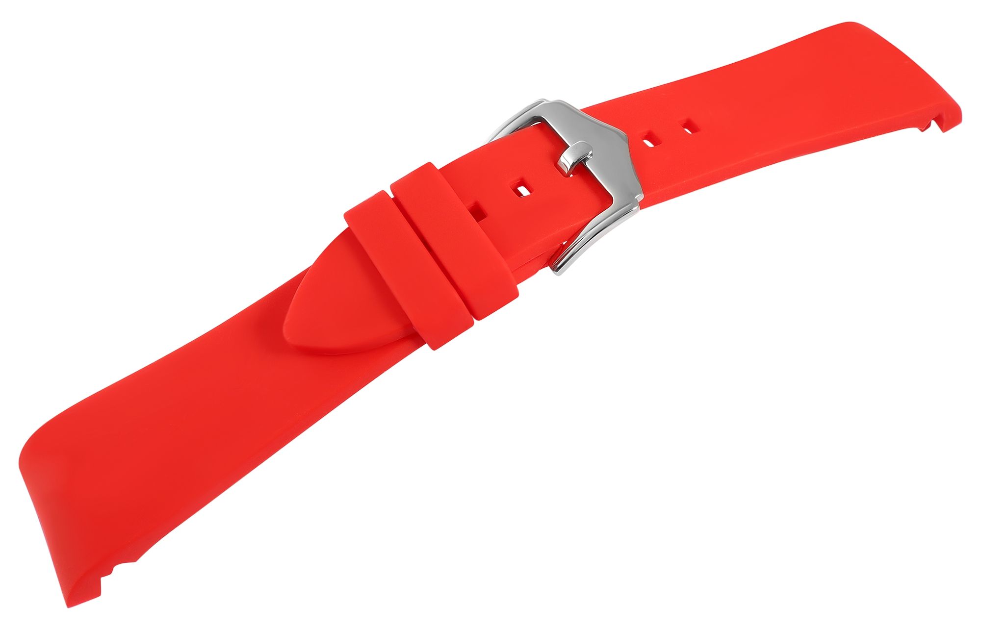 Silikon Uhrenarmband, Dornschließe, rot, 21 mm