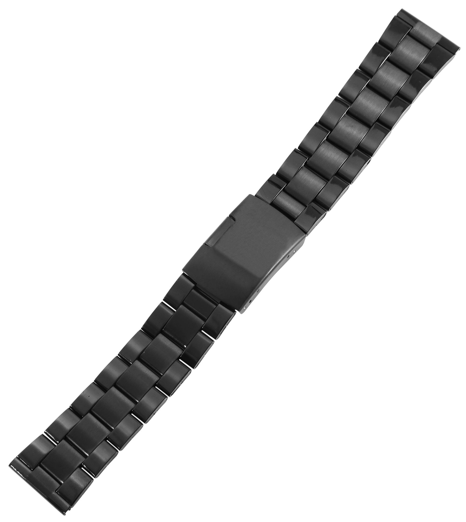 Edelstahl-Uhrenarmband, schwarz, 18 mm