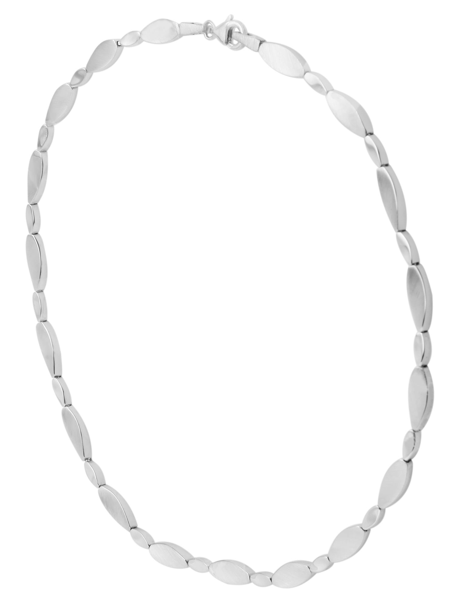 925/- Echt Silber Halskette "Anniki", matt/poliert, 925/rhodiniert