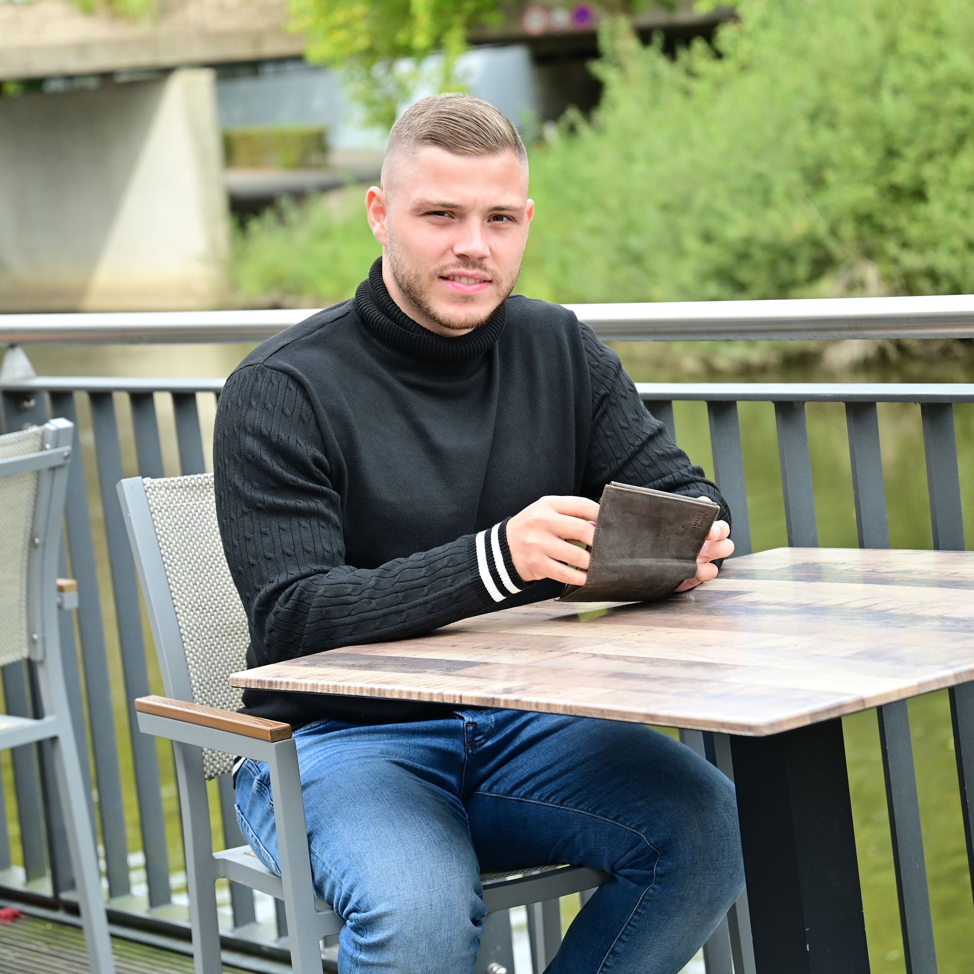 "Valerio" Leonardo Verrelli Echt Leder Geldbörse Mit RFID-Schutz, Hochformat, dunkelbraun