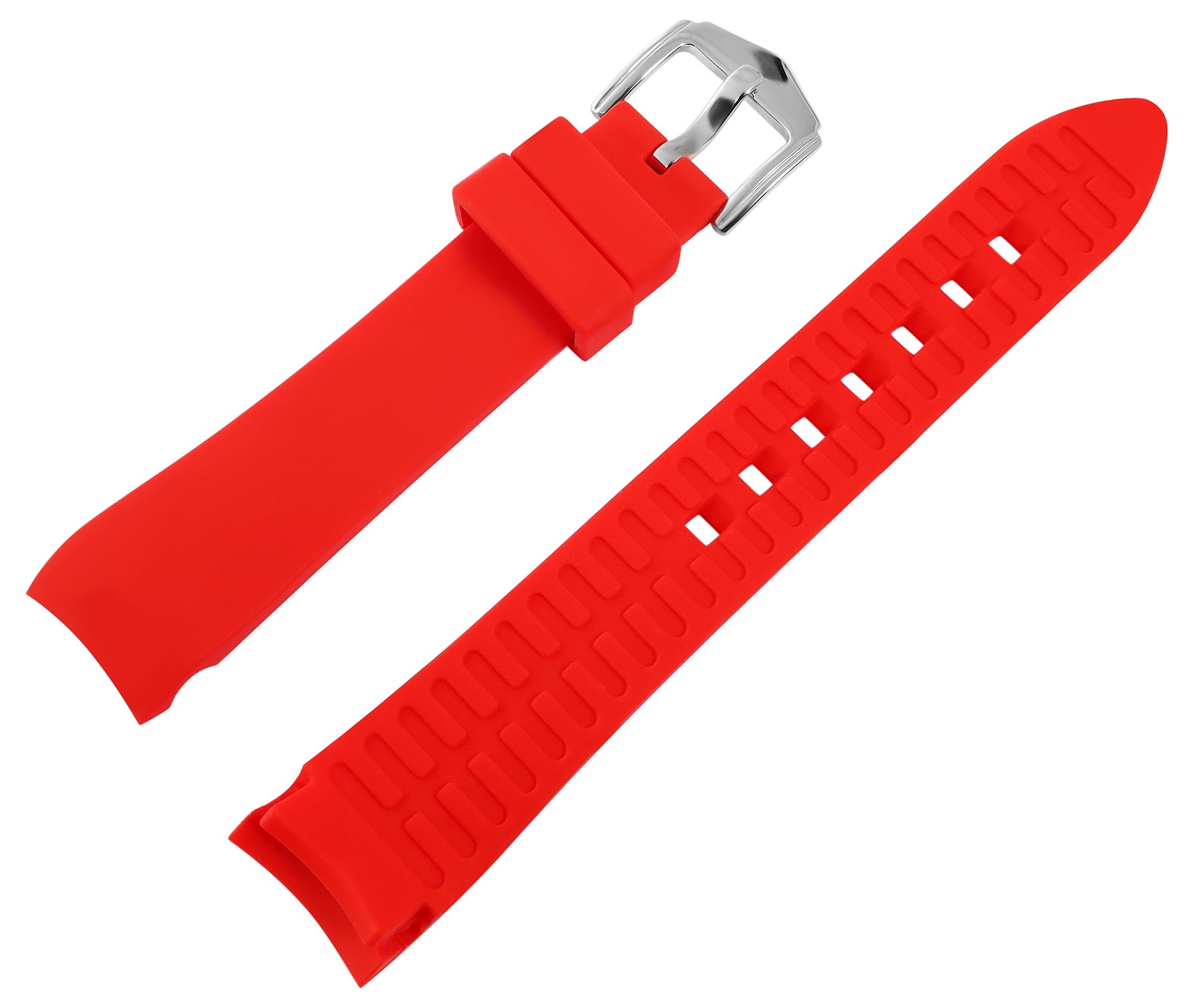 Silikon Uhrenarmband, Dornschließe, rot, 18 mm