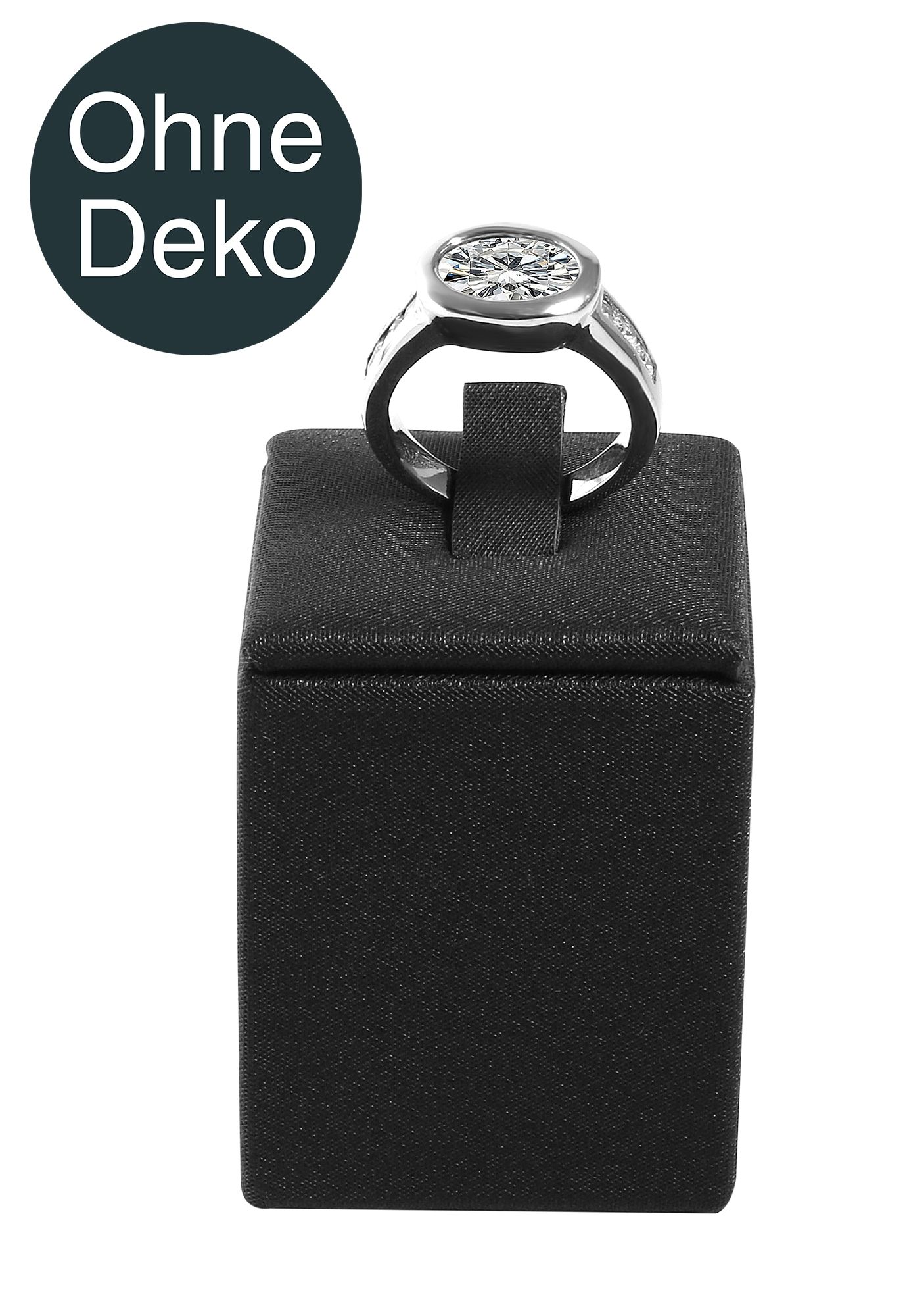 Ringaufsteller (Dekoserie Soft), PU-bezogen, Höhe 4,5 cm, schwarz