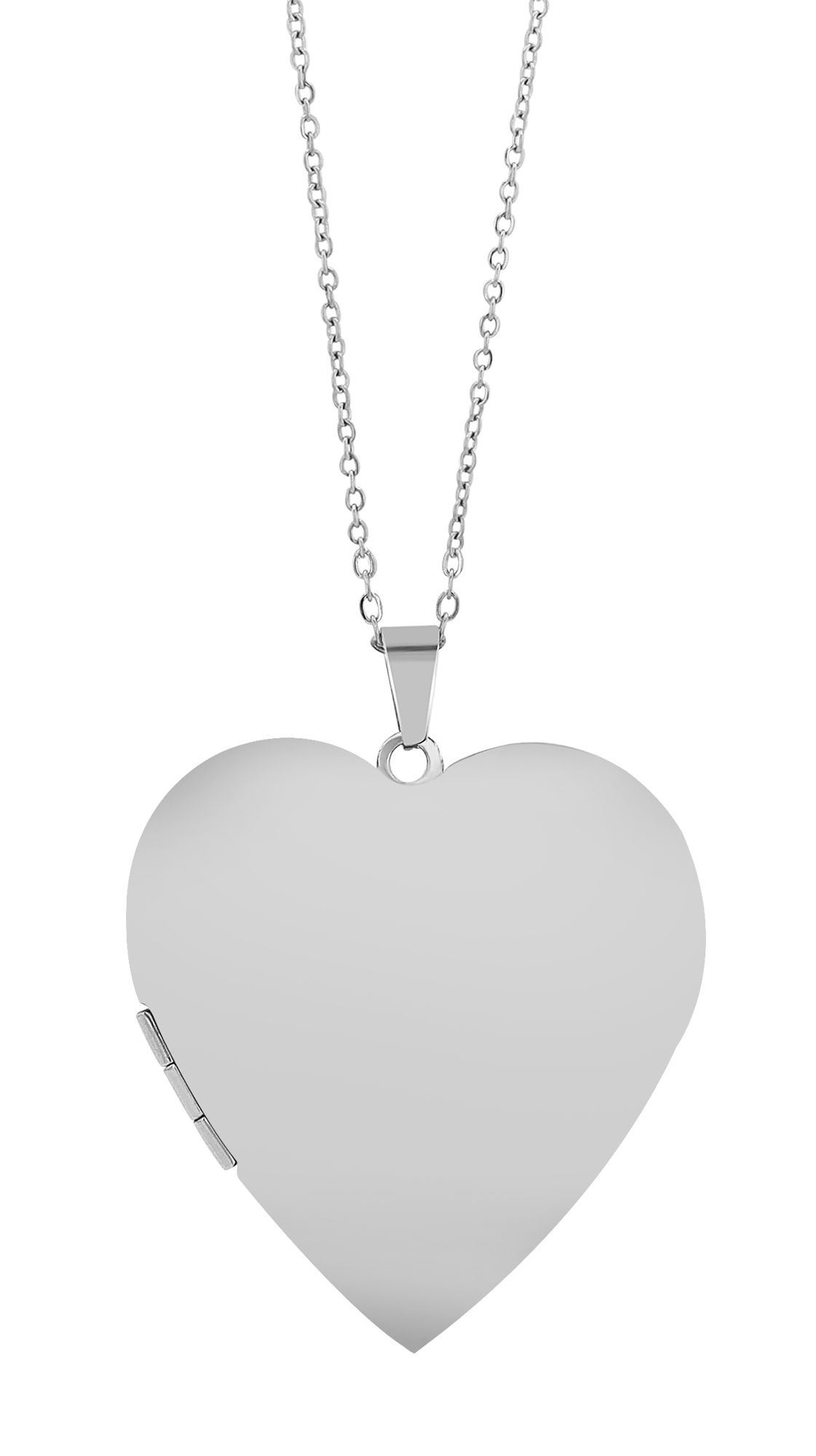 "Liora"  Edelstahl Kette mit Medaillon - Herz, 45+5 cm, silberfarben