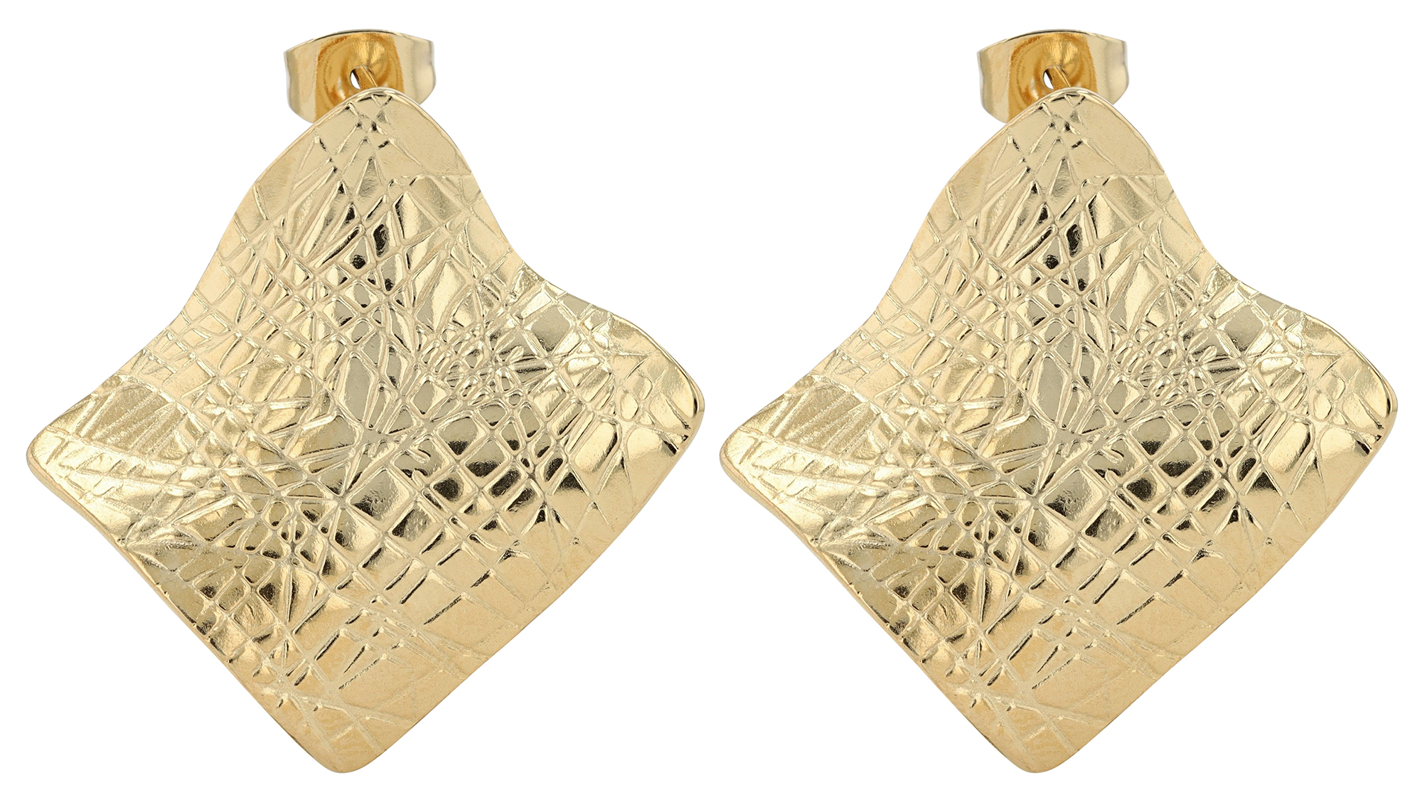 "Regina" Edelstahl Ohrstecker, Statement, goldfarben